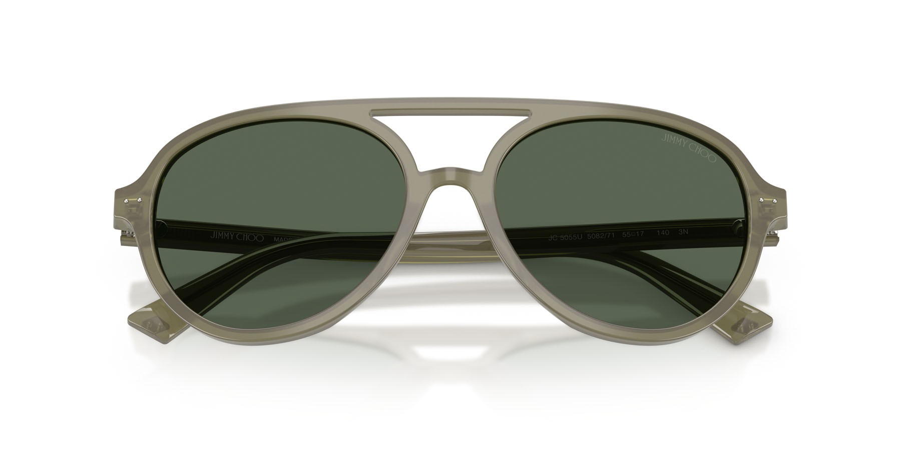 Occhiali da sole Jimmy Choo JC 5055U (508271) colore verde opalino forma aviator lenti verde scuro