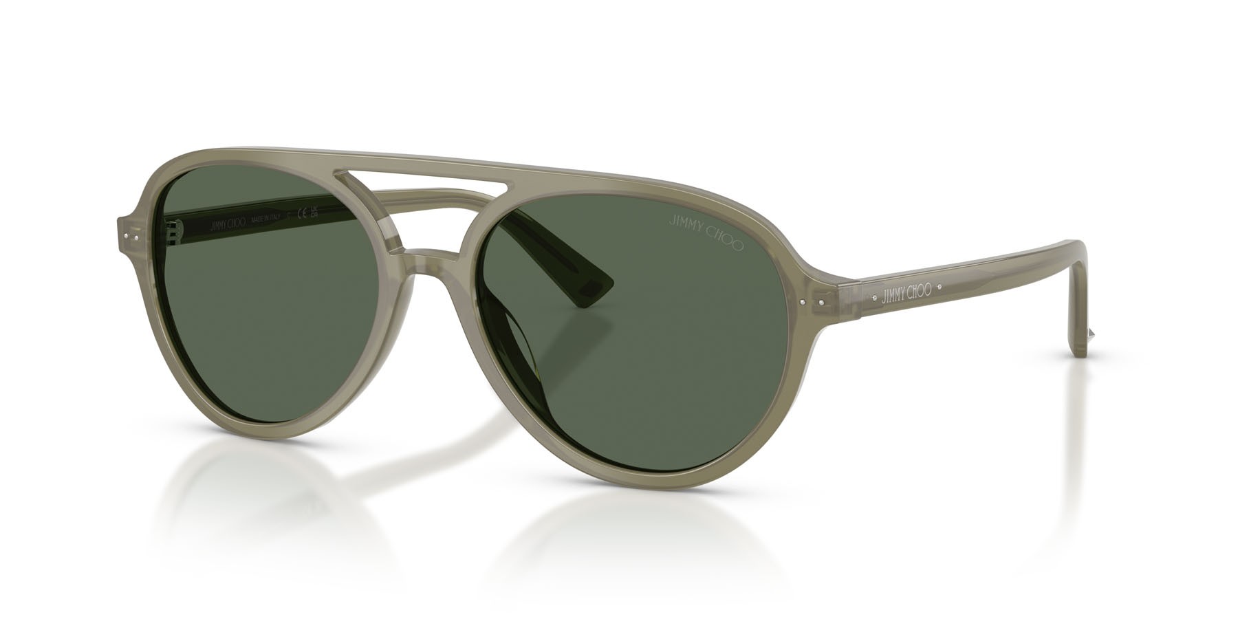 Occhiali da sole Jimmy Choo JC 5055U (508271) colore verde opalino forma aviator lenti verde scuro