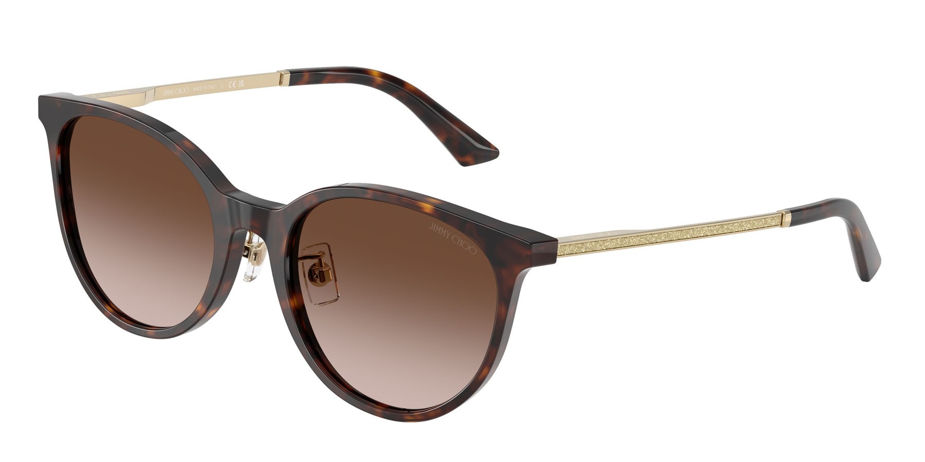 Occhiali da sole Jimmy Choo JC 5056JD (500213) colore havana forma pantos lenti marrone sfumato