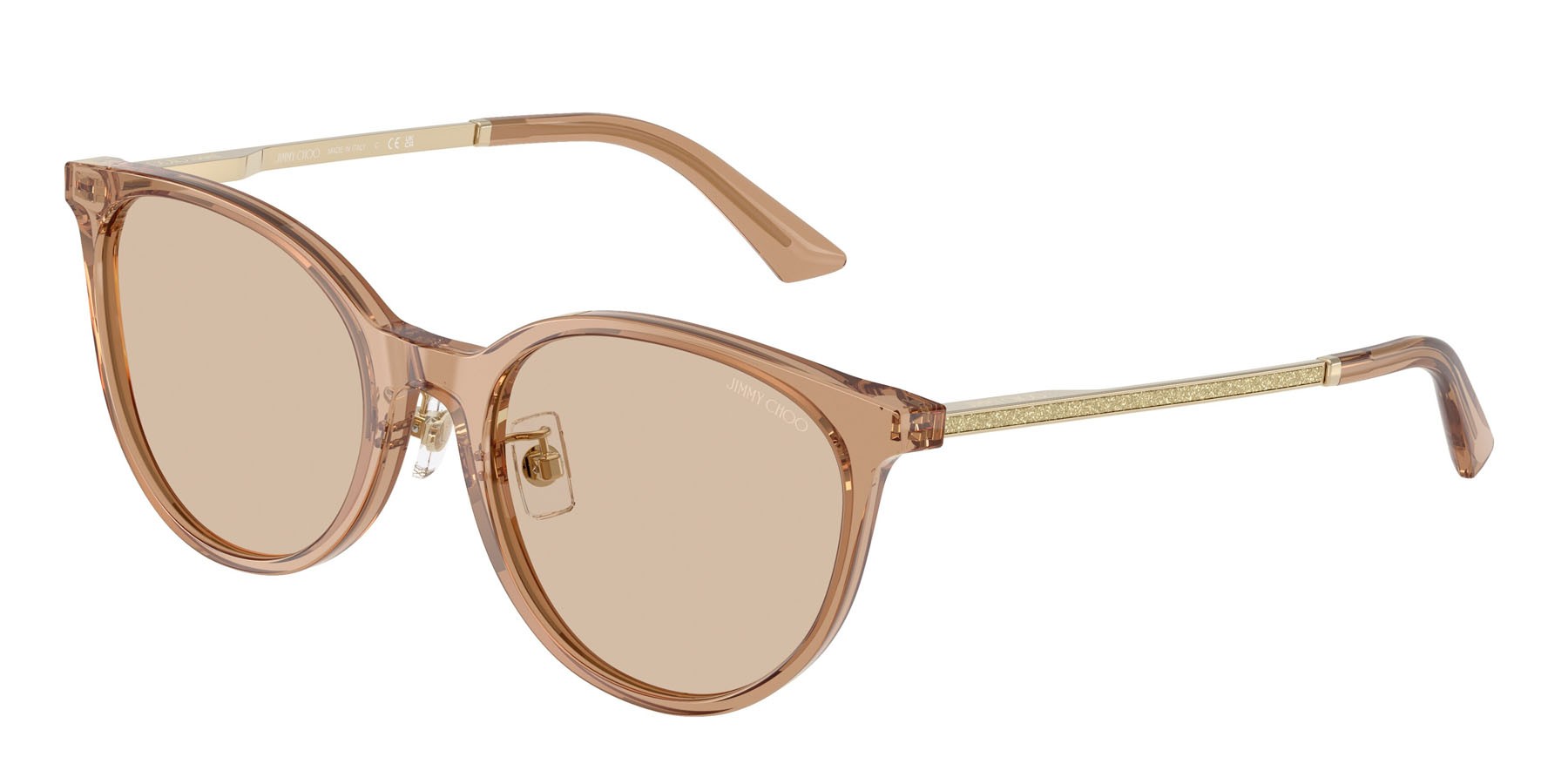 Occhiali da sole Jimmy Choo JC 5056JD (507693) colore tan trasparente forma pantos lenti marrone chiaro