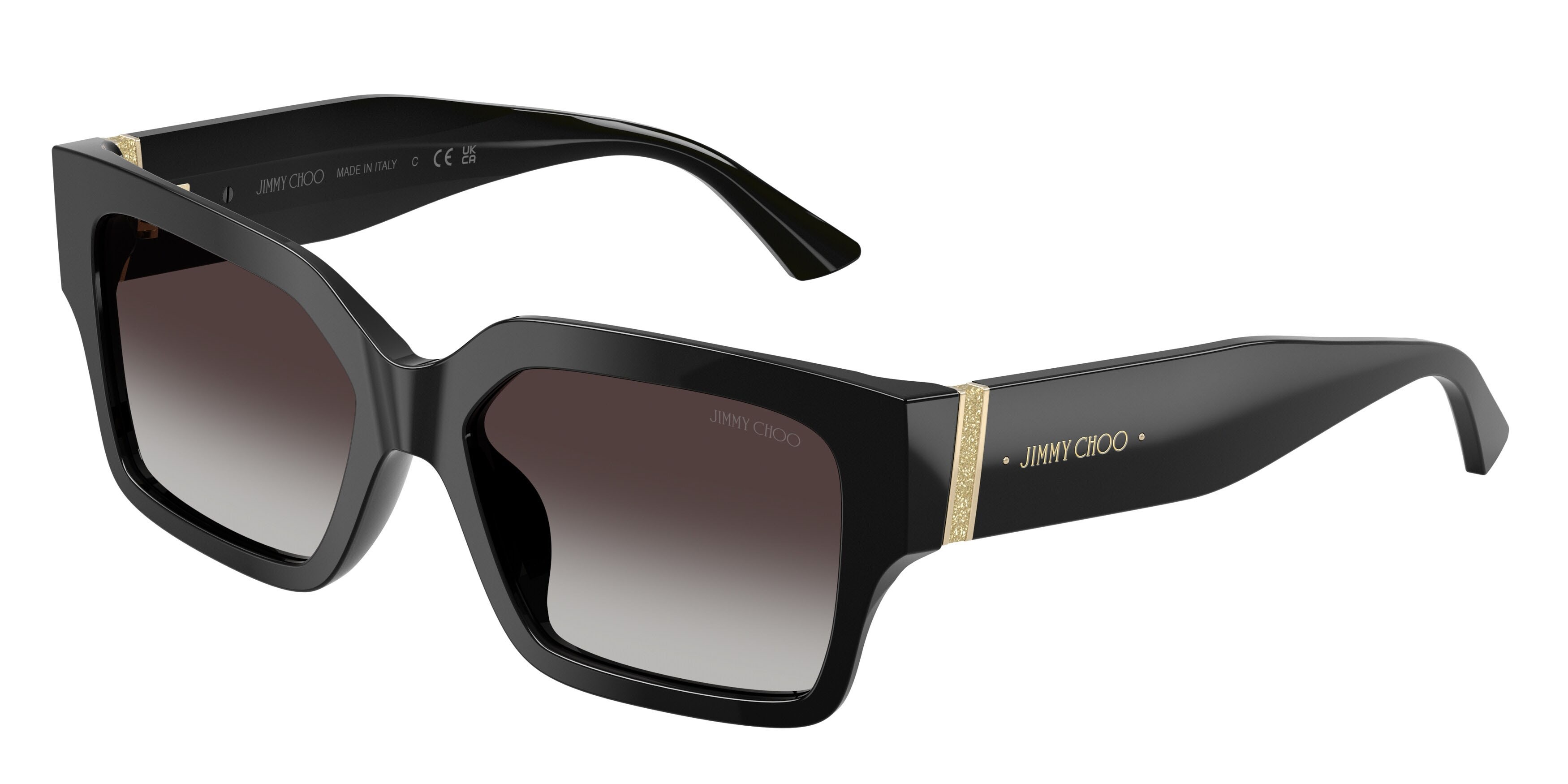 Sunglasses Jimmy Choo JC 5058JU (50008G) color nero shape rectangle lenses sfumato grigio