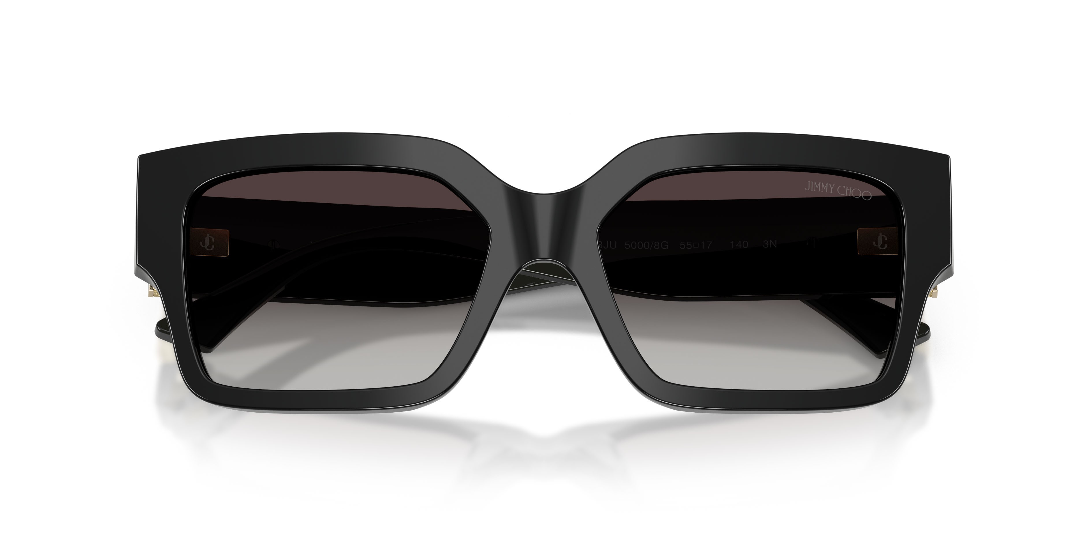 Sunglasses Jimmy Choo JC 5058JU (50008G) color nero shape rectangle lenses sfumato grigio