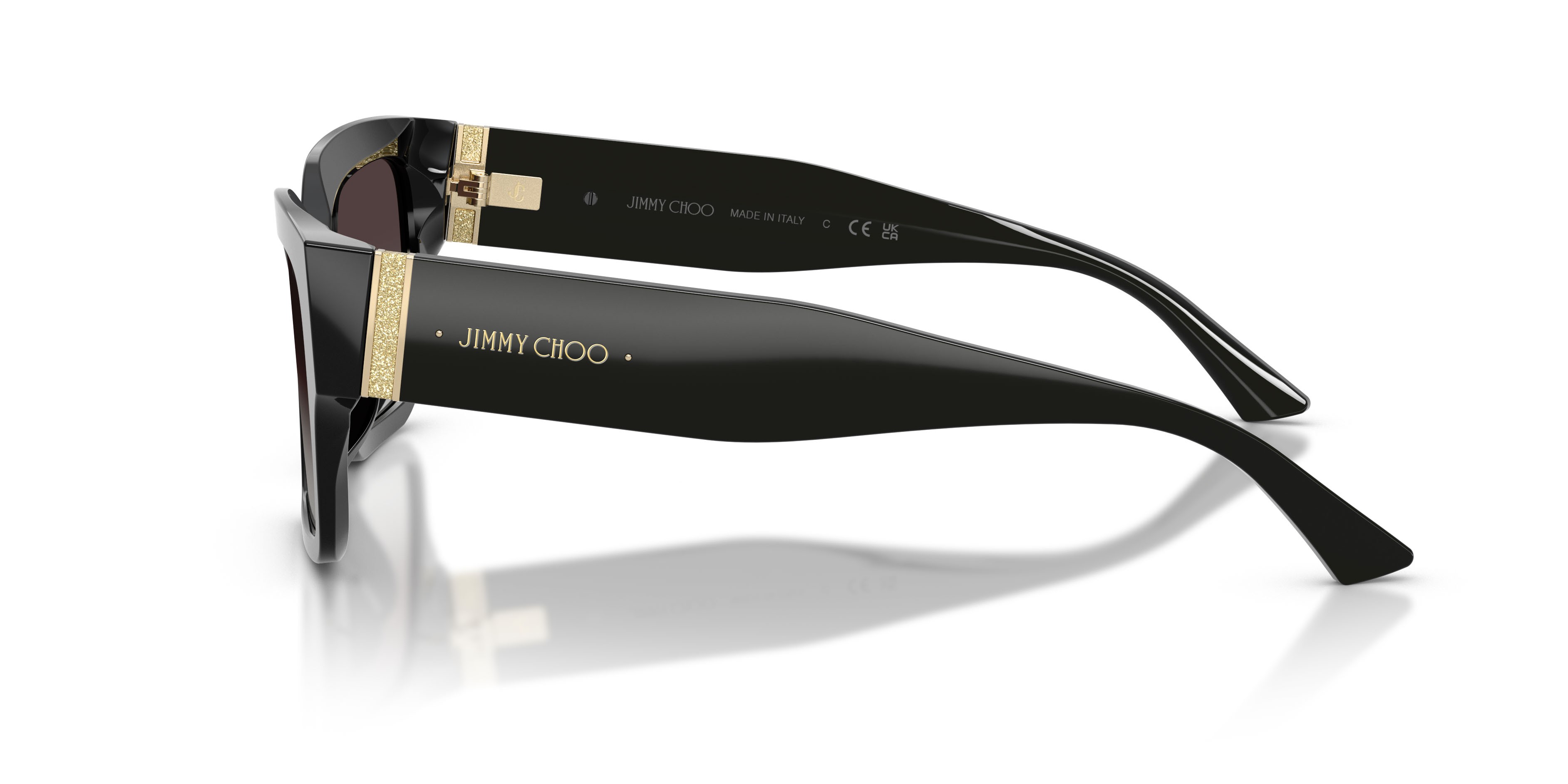 Sunglasses Jimmy Choo JC 5058JU (50008G) color nero shape rectangle lenses sfumato grigio