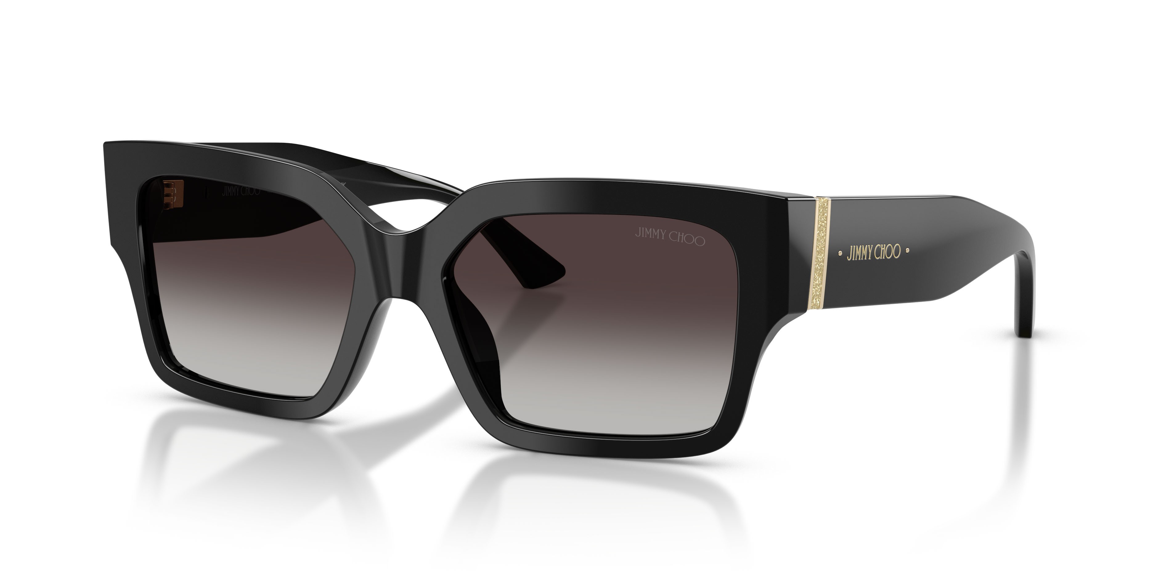Sunglasses Jimmy Choo JC 5058JU (50008G) color nero shape rectangle lenses sfumato grigio