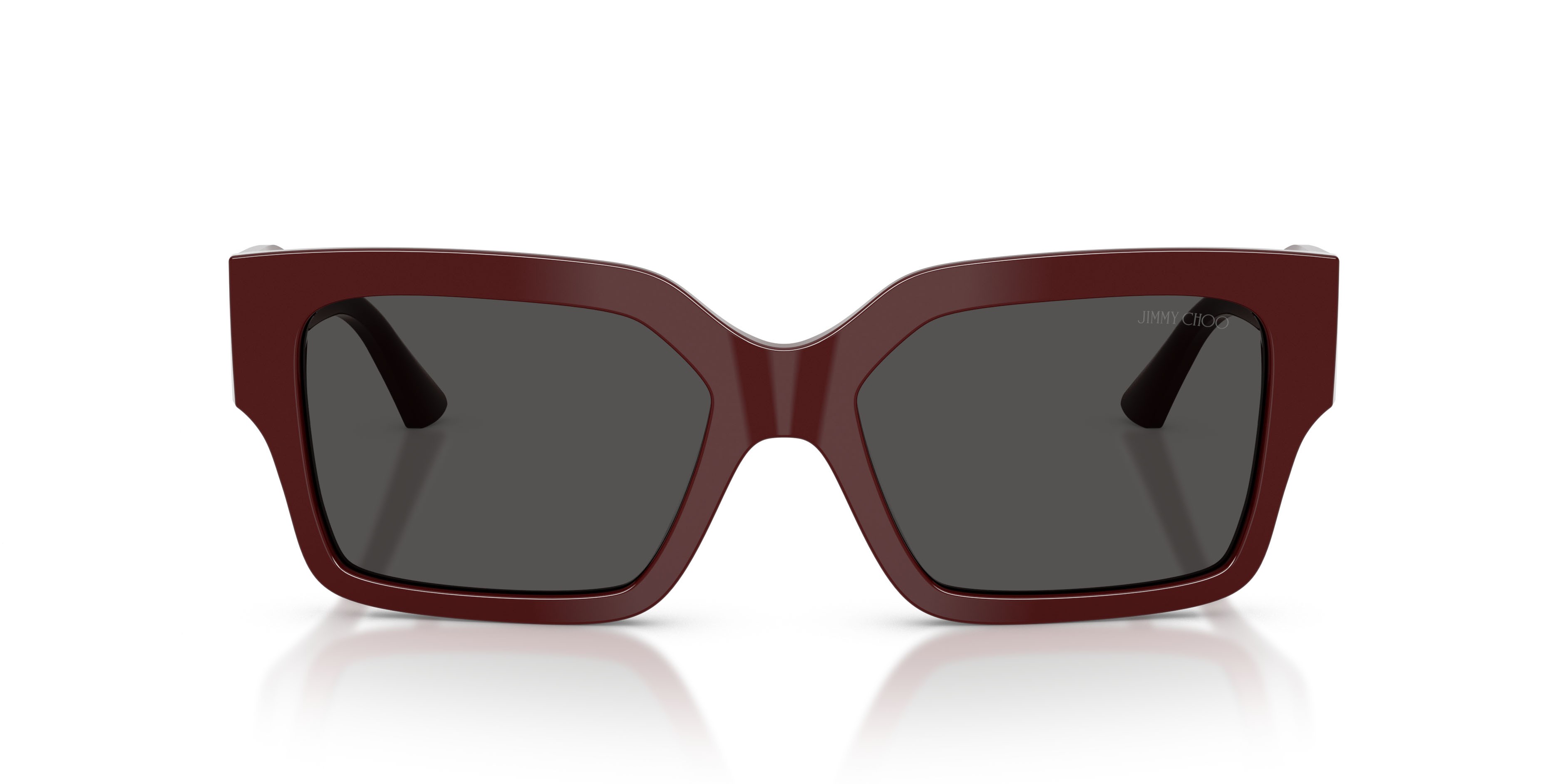 Sunglasses Jimmy Choo JC 5058JU (505787) color mirtillo rosso shape rectangle lenses grigio scuro