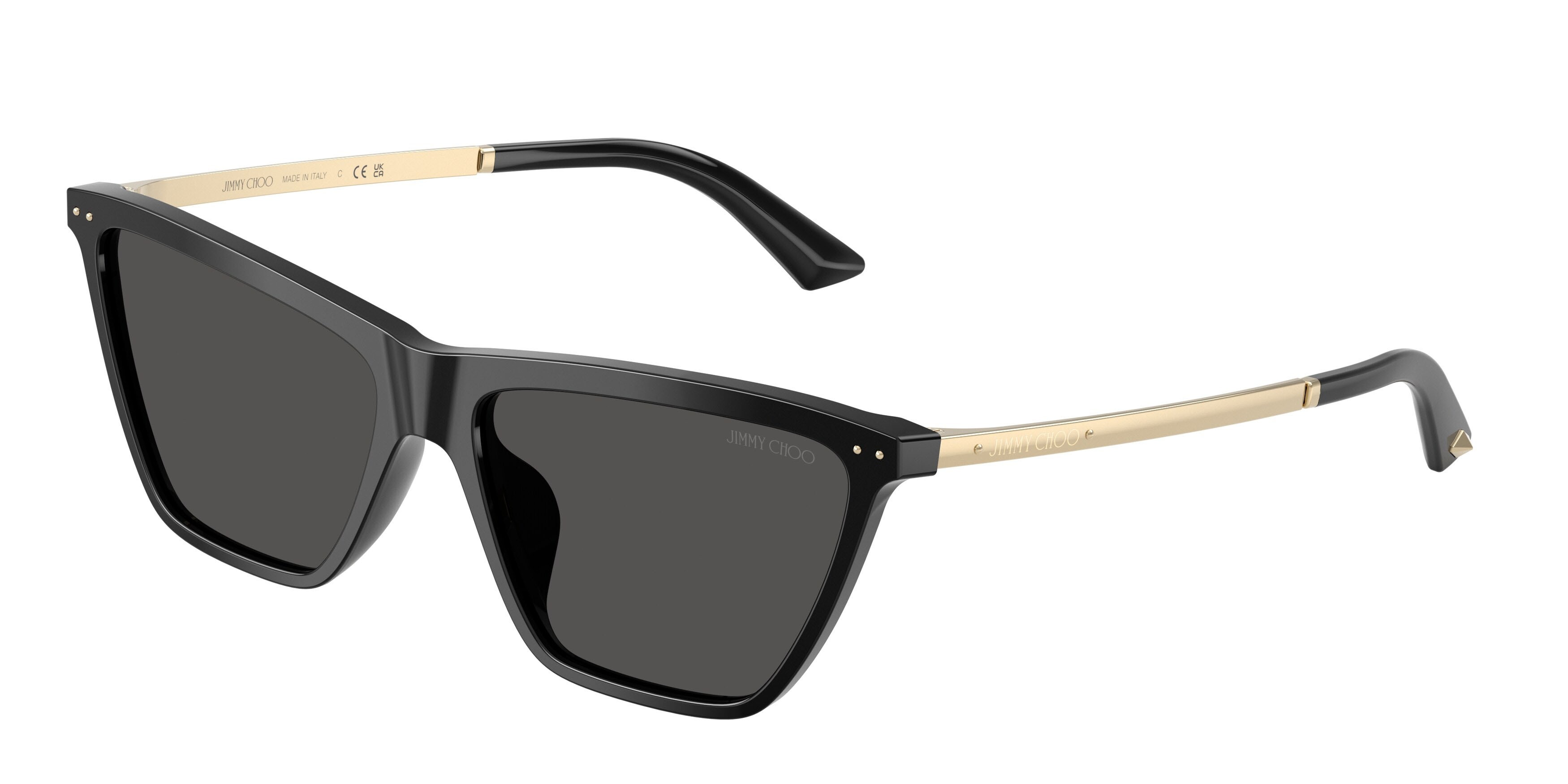 Occhiali da sole Jimmy Choo JC 5059U (500087) colore nero forma cat eye lenti grigio scuro