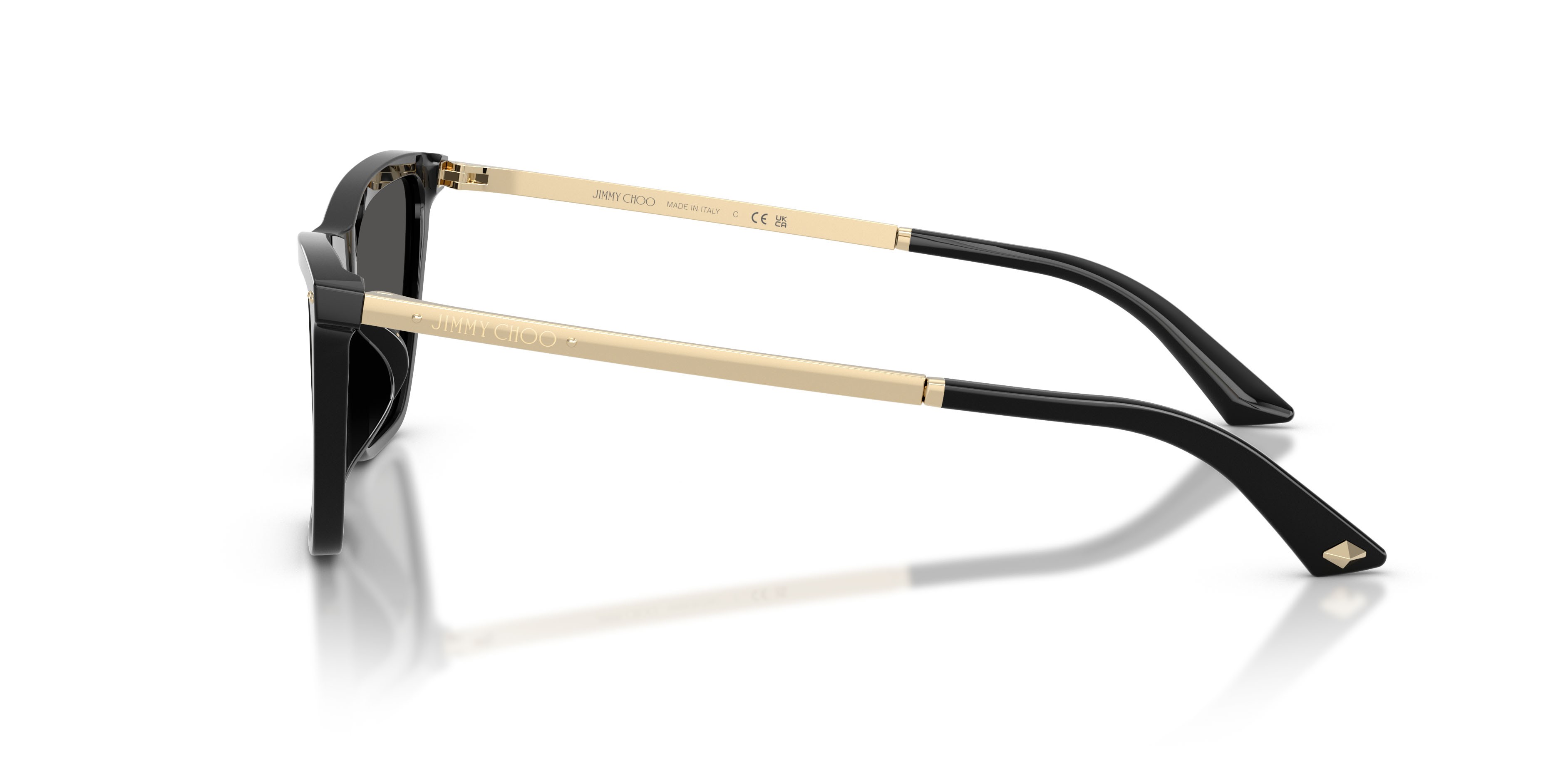 Occhiali da sole Jimmy Choo JC 5059U (500087) colore nero forma cat eye lenti grigio scuro