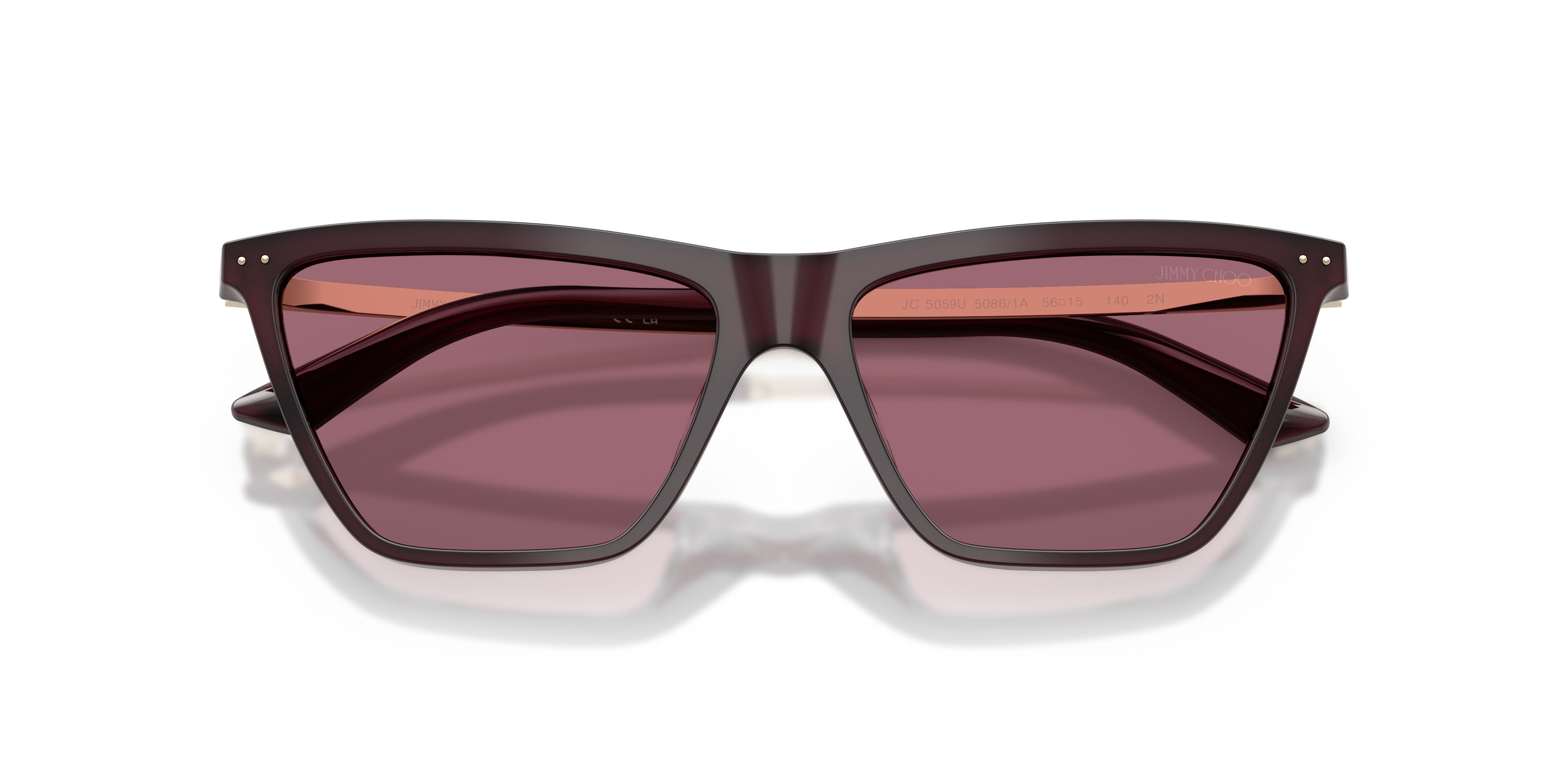 Sunglasses Jimmy Choo JC 5059U (50861A) color prugna opalino shape cat eye lenses viola