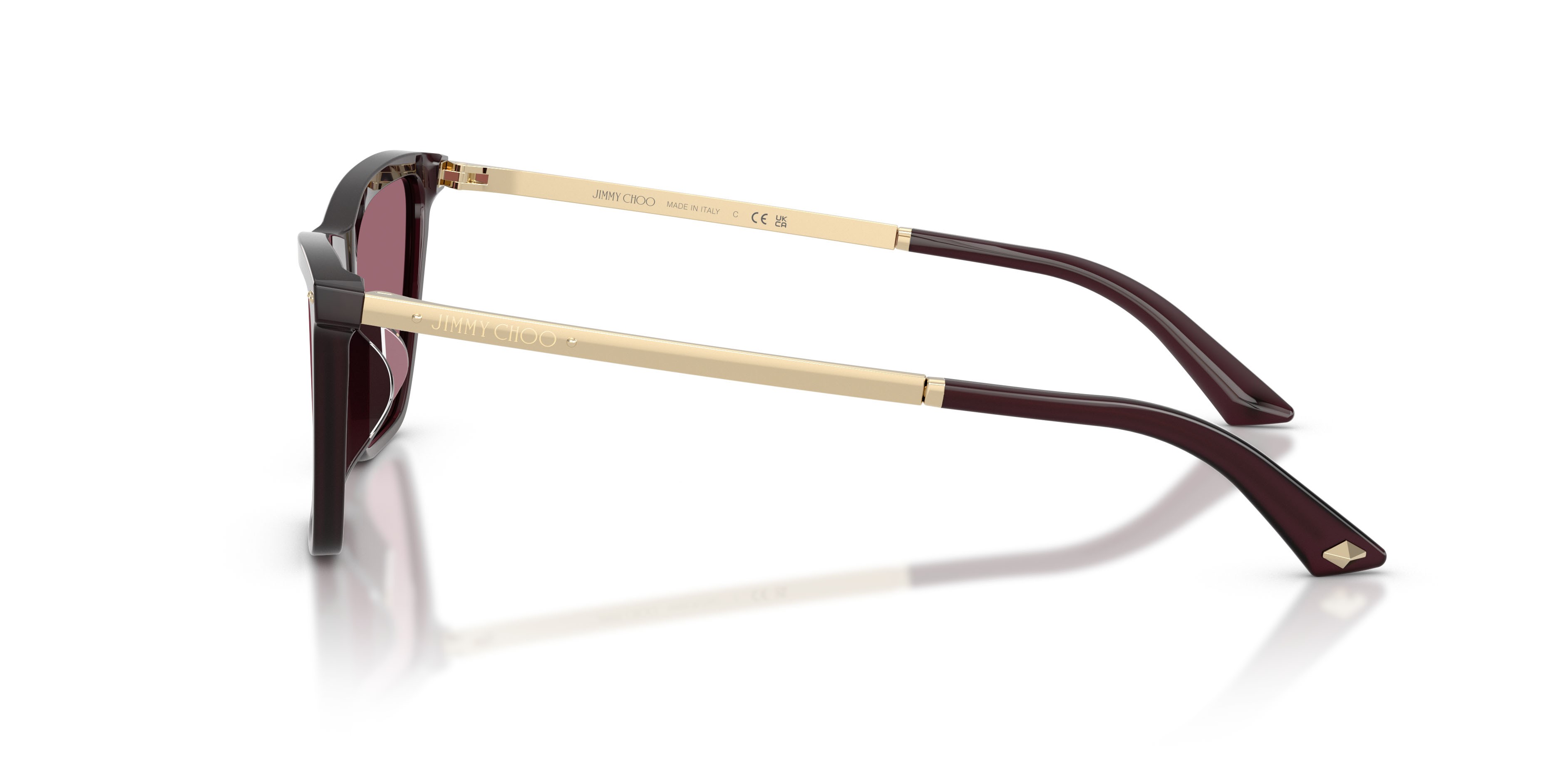 Sunglasses Jimmy Choo JC 5059U (50861A) color prugna opalino shape cat eye lenses viola
