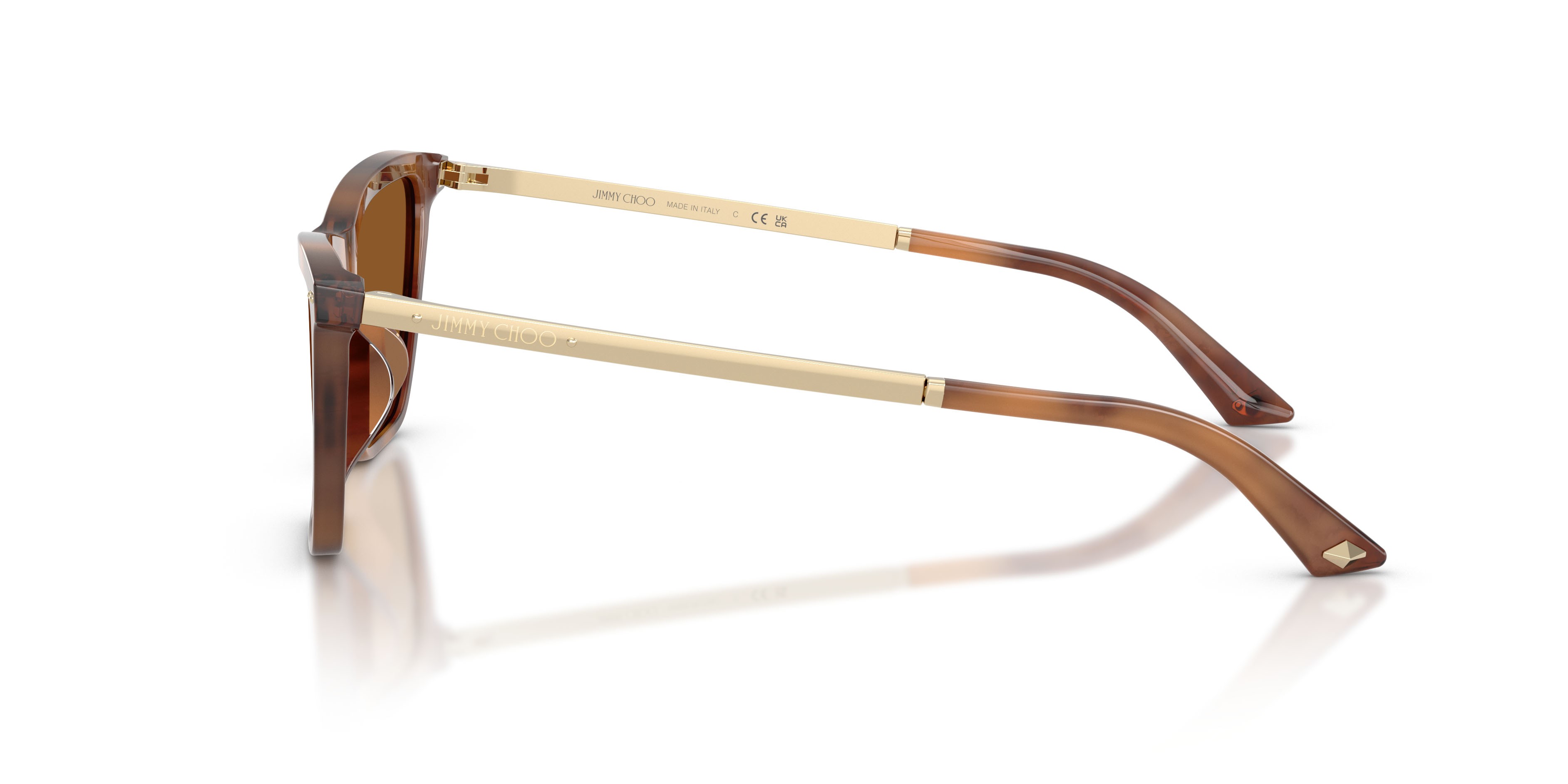 Occhiali da sole Jimmy Choo JC 5059U (509673) colore tan havana forma cat eye lenti marrone scuro