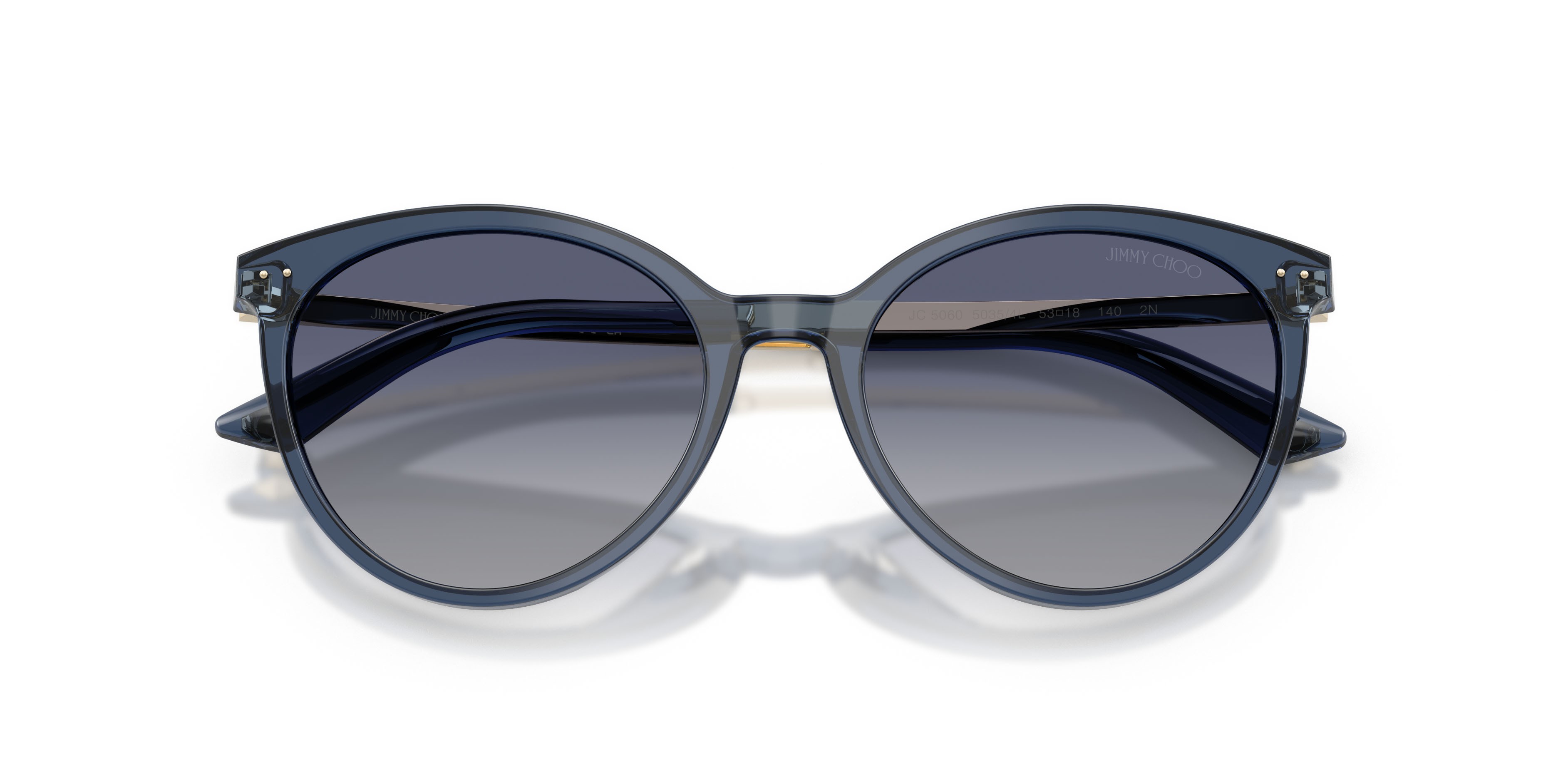 Occhiali da sole Jimmy Choo JC 5060 (50354L) colore blu navy forma pantos lenti grigio chiaro sfumato blu scuro