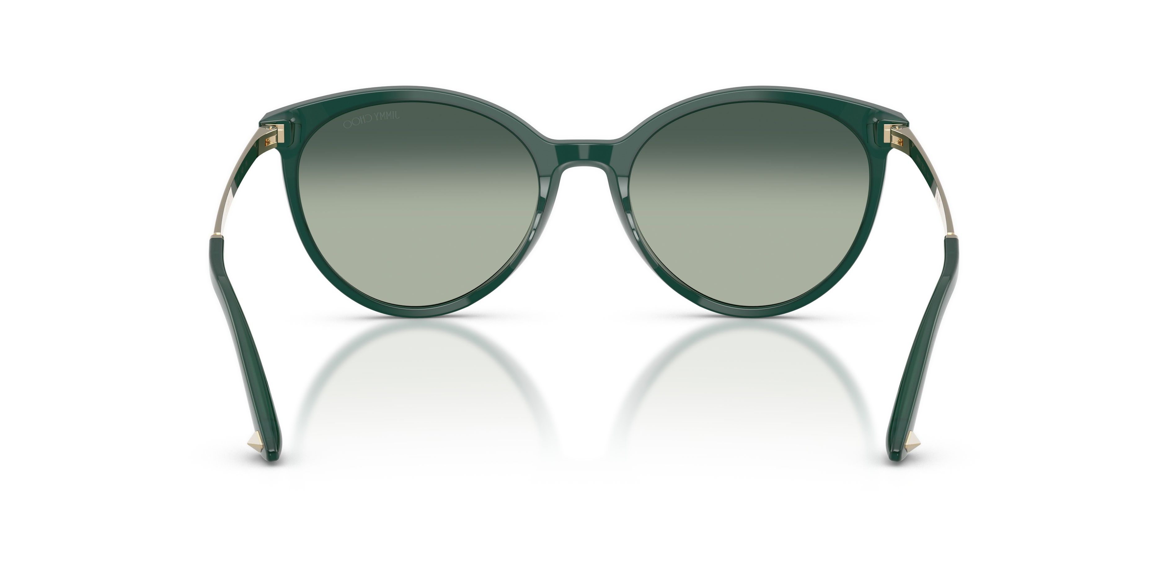 Occhiali da sole Jimmy Choo JC 5060 (510019) colore verde scuro opalino forma pantos lenti celeste sfumato blu scuro