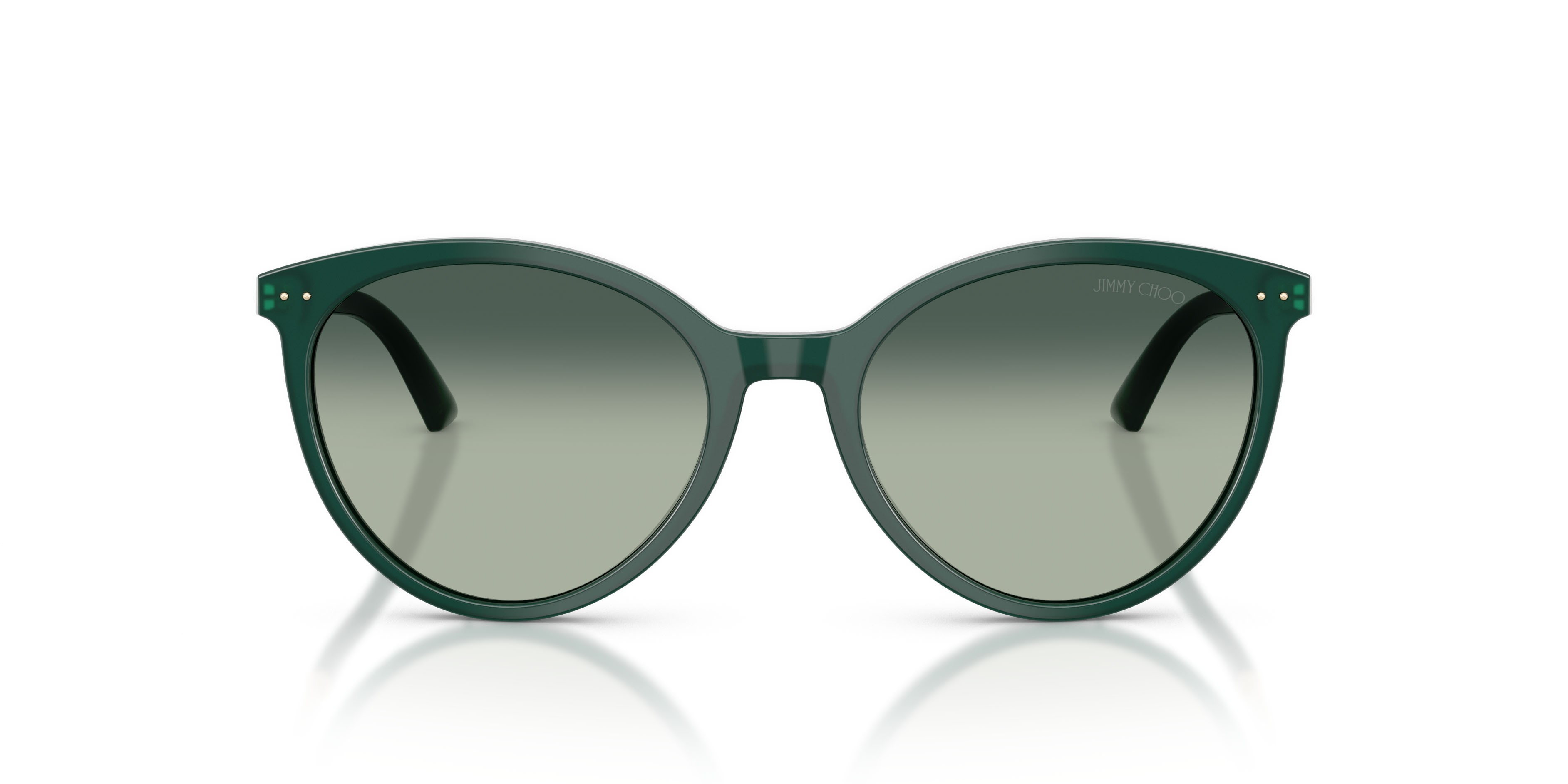 Occhiali da sole Jimmy Choo JC 5060 (510019) colore verde scuro opalino forma pantos lenti celeste sfumato blu scuro
