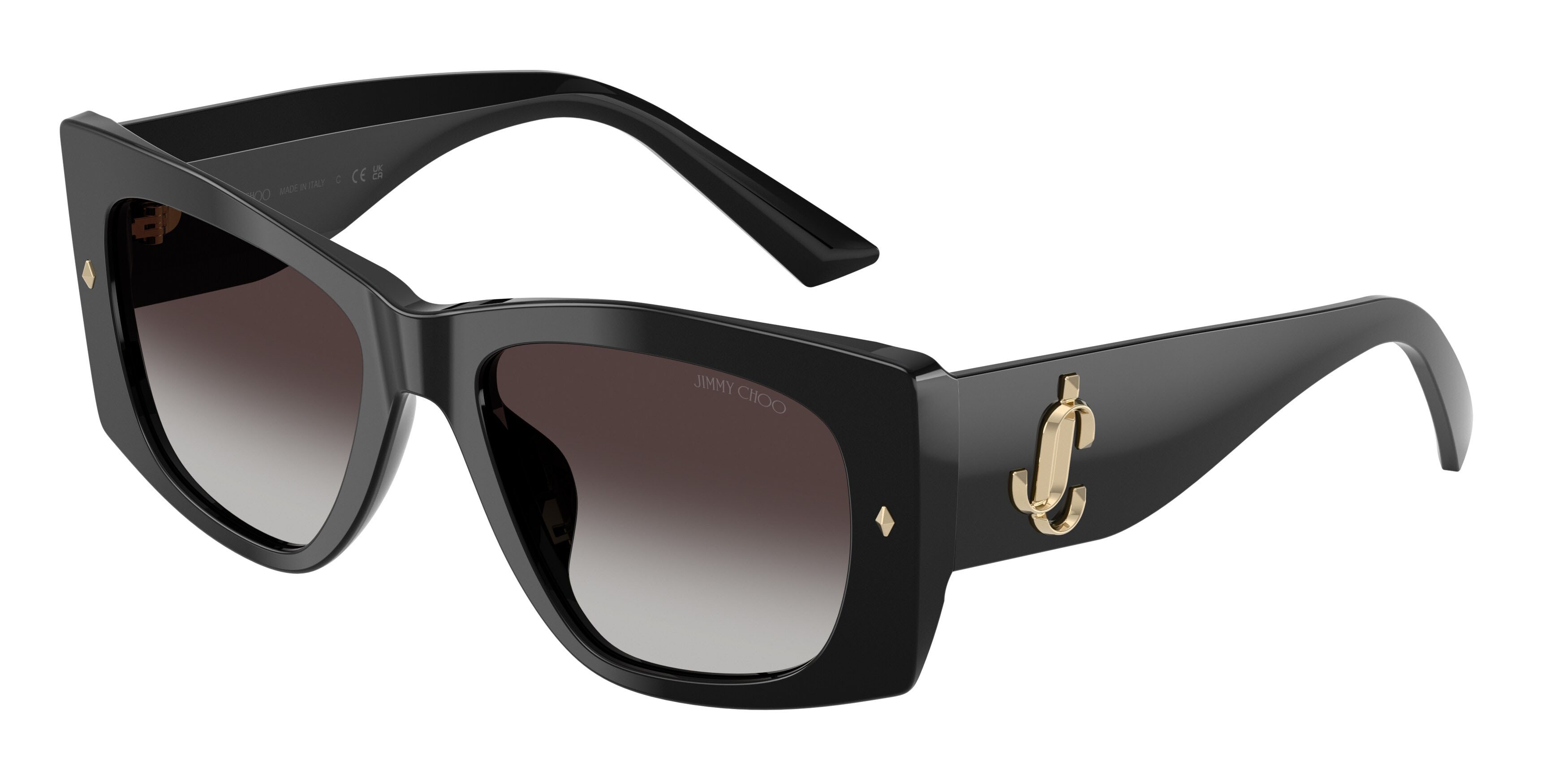 Occhiali da sole Jimmy Choo JC 5061U (50008G) colore nero forma farfalla lenti sfumato grigio