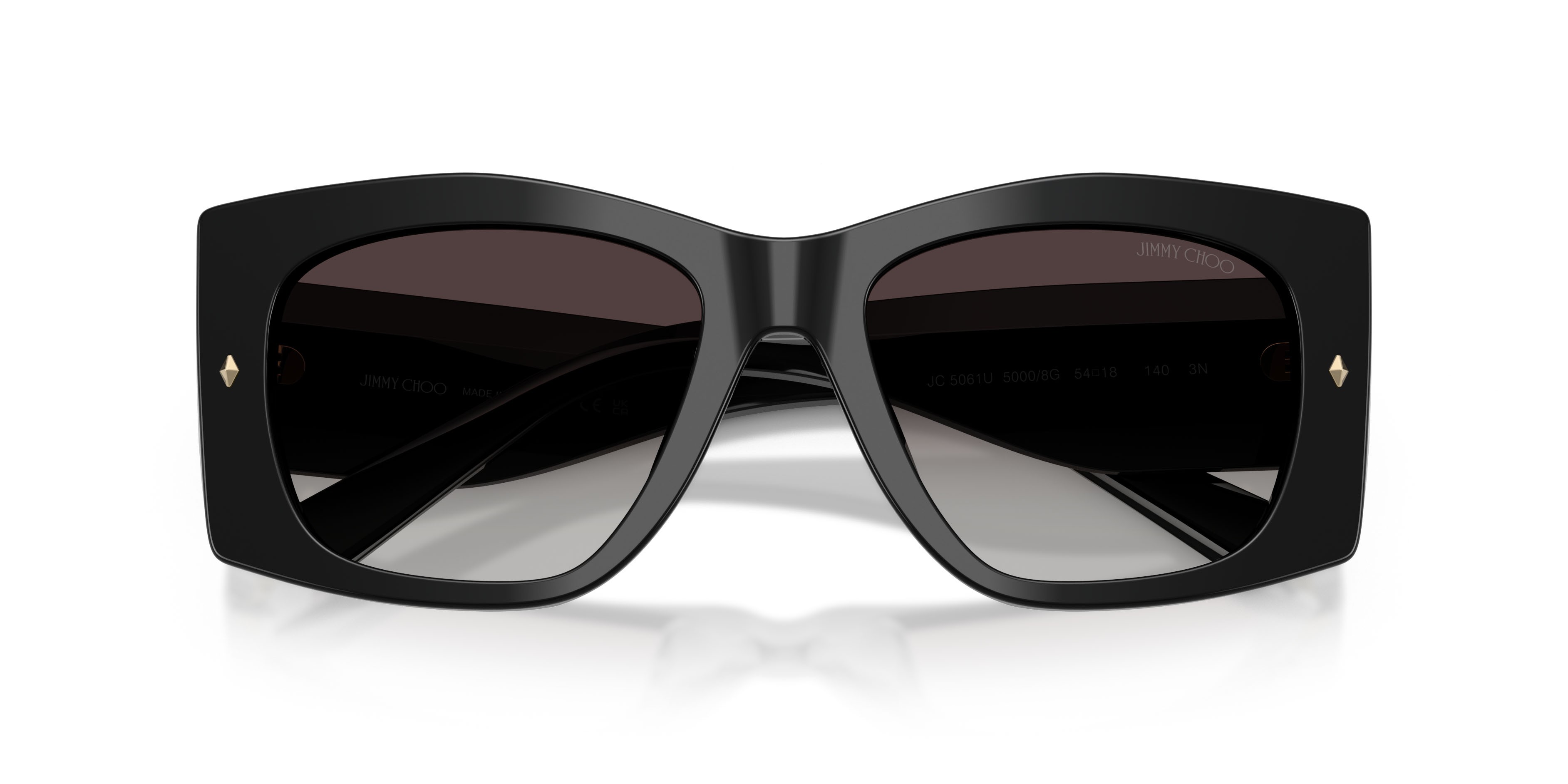 Occhiali da sole Jimmy Choo JC 5061U (50008G) colore nero forma farfalla lenti sfumato grigio
