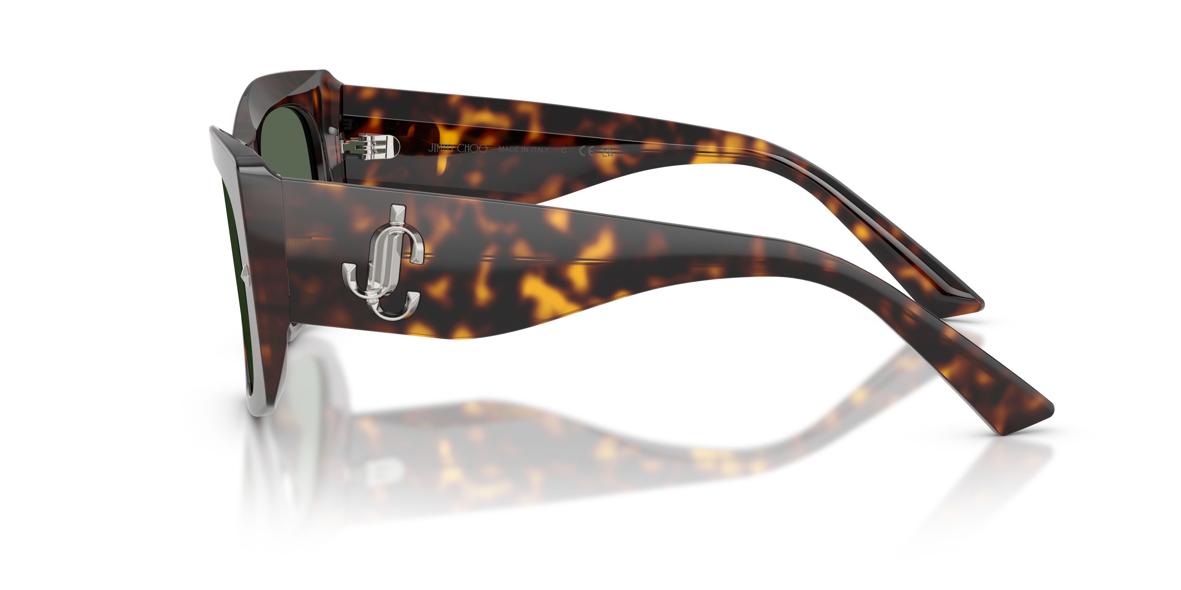 Occhiali da sole Jimmy Choo JC 5061U (500271) colore havana forma farfalla lenti verde scuro