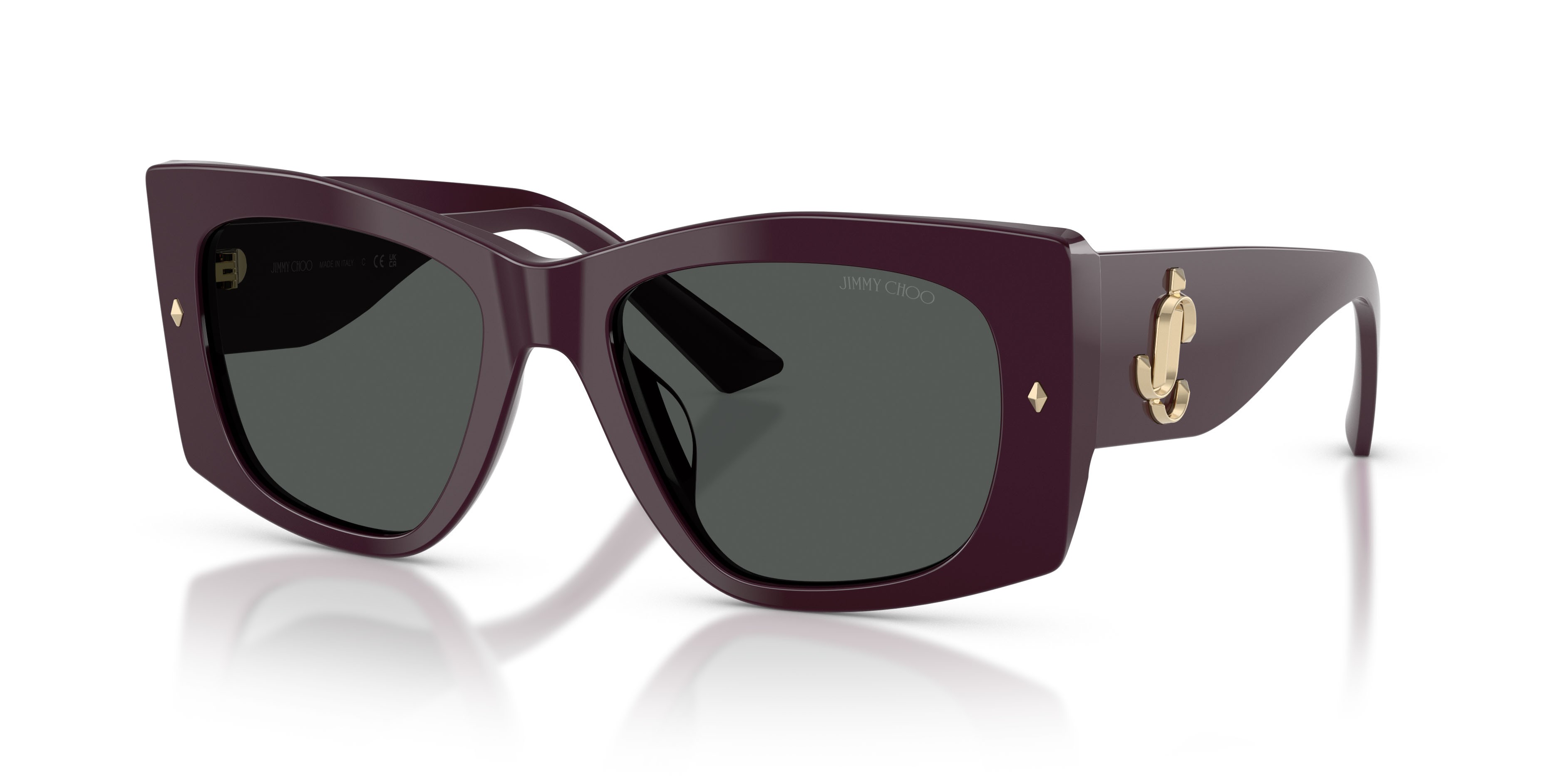 Occhiali da sole Jimmy Choo JC 5061U (507587) colore prugna forma farfalla lenti grigio scuro