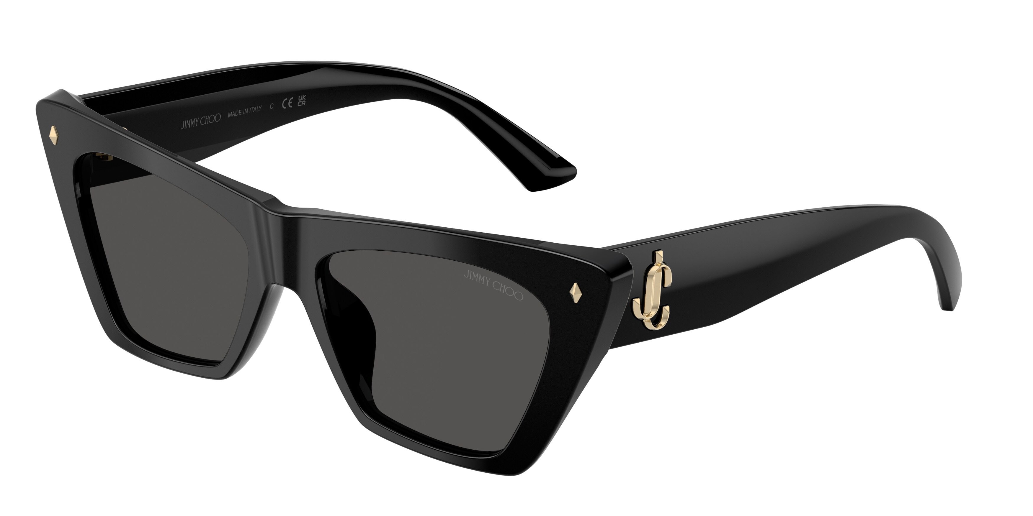 Sunglasses Jimmy Choo JC 5062U (500087) color nero shape cat eye lenses grigio scuro