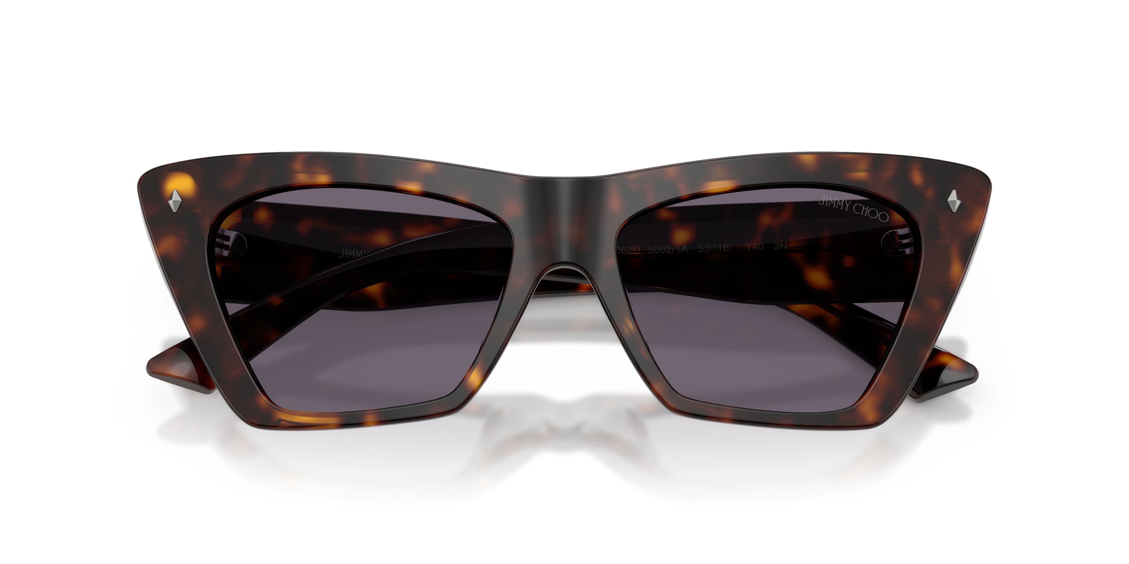Occhiali da sole Jimmy Choo JC 5062U (50021A) colore havana forma cat eye lenti viola