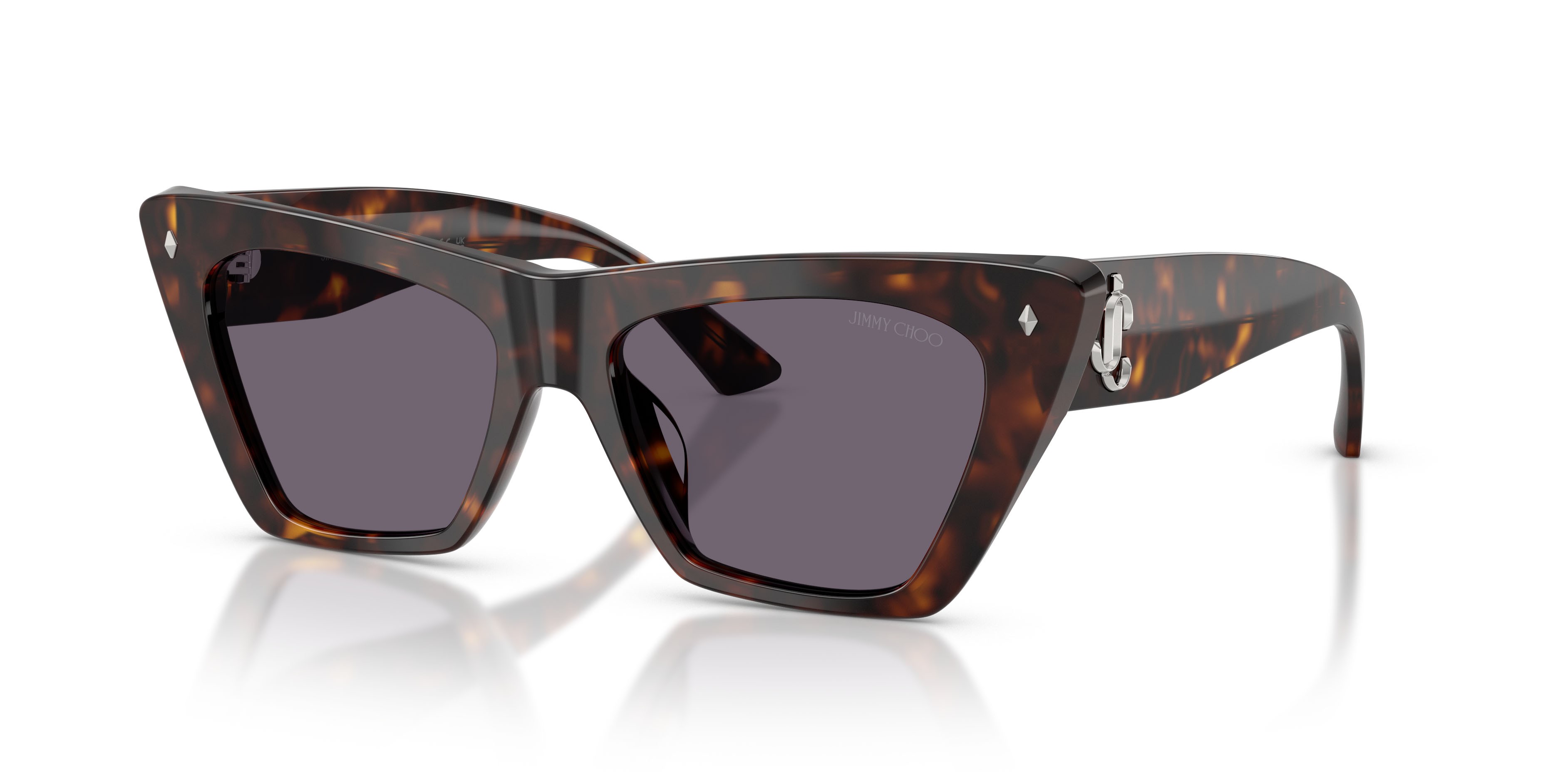 Occhiali da sole Jimmy Choo JC 5062U (50021A) colore havana forma cat eye lenti viola