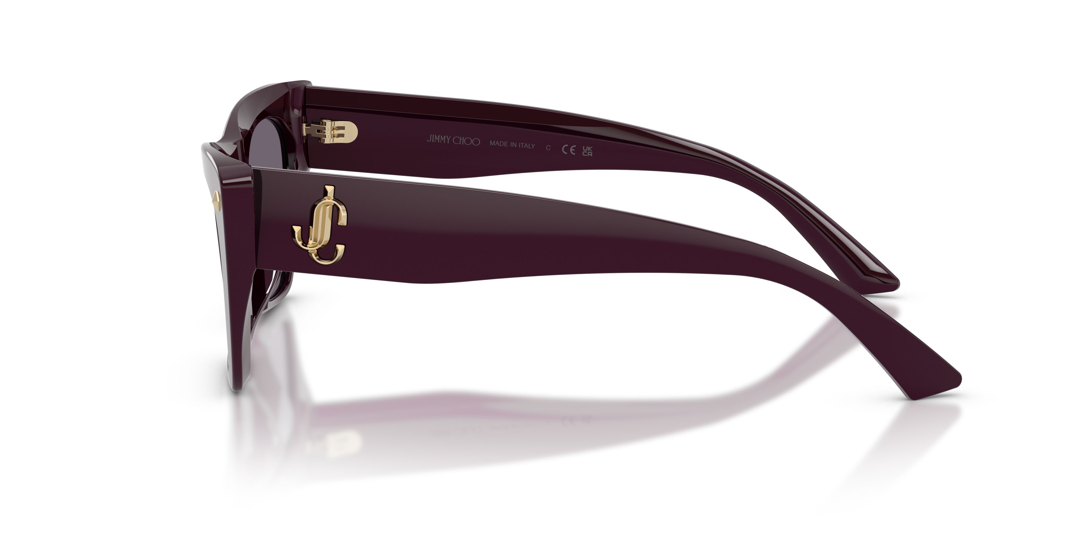 Occhiali da sole Jimmy Choo JC 5062U (50751A) colore prugna forma cat eye lenti viola