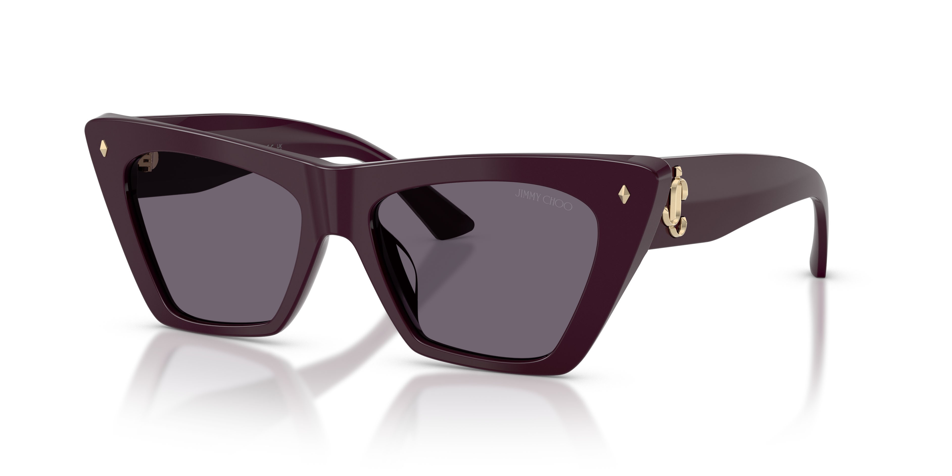 Occhiali da sole Jimmy Choo JC 5062U (50751A) colore prugna forma cat eye lenti viola