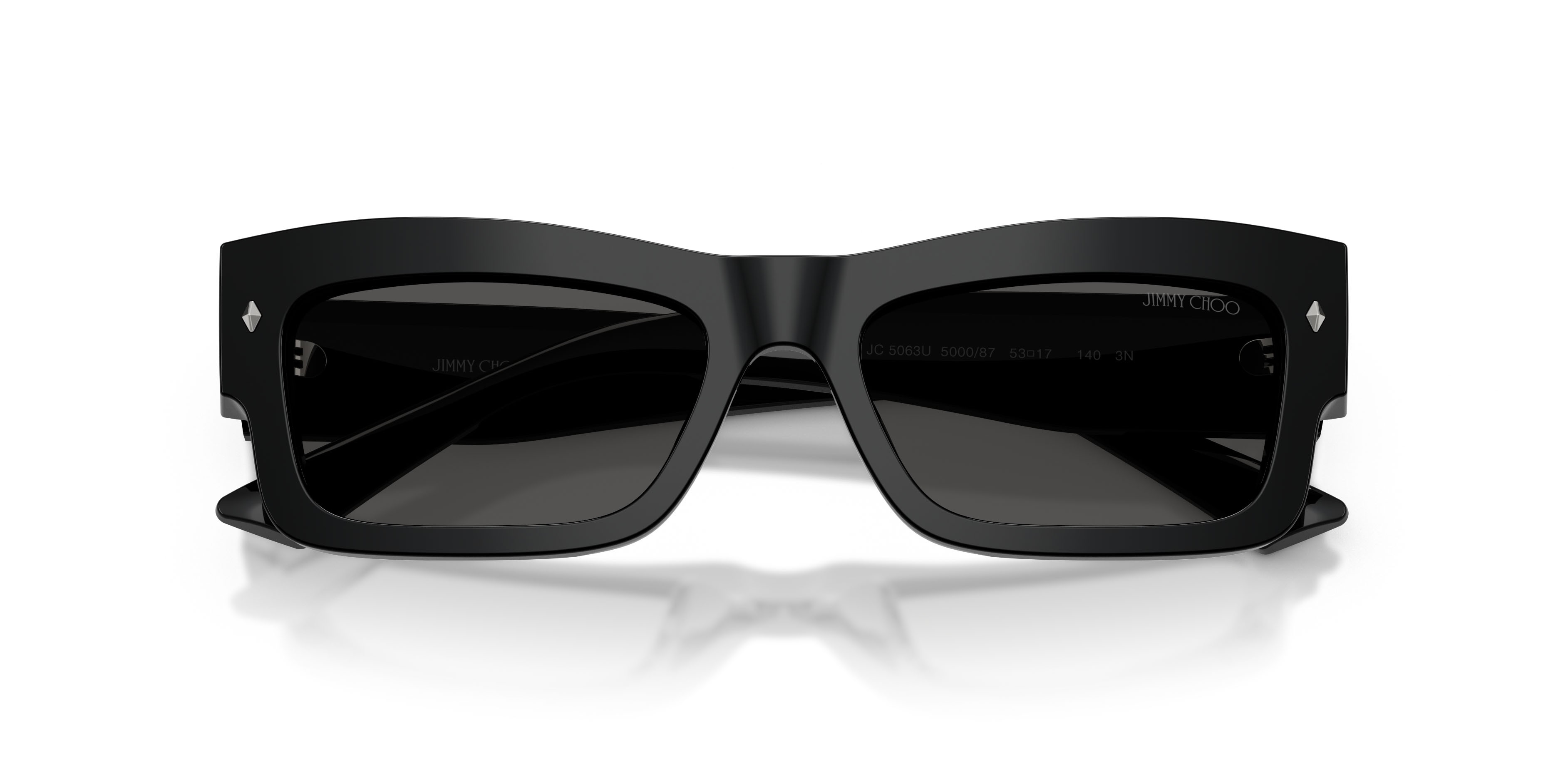 Occhiali da sole Jimmy Choo JC 5063U (500087) colore nero forma rettangolare lenti grigio scuro