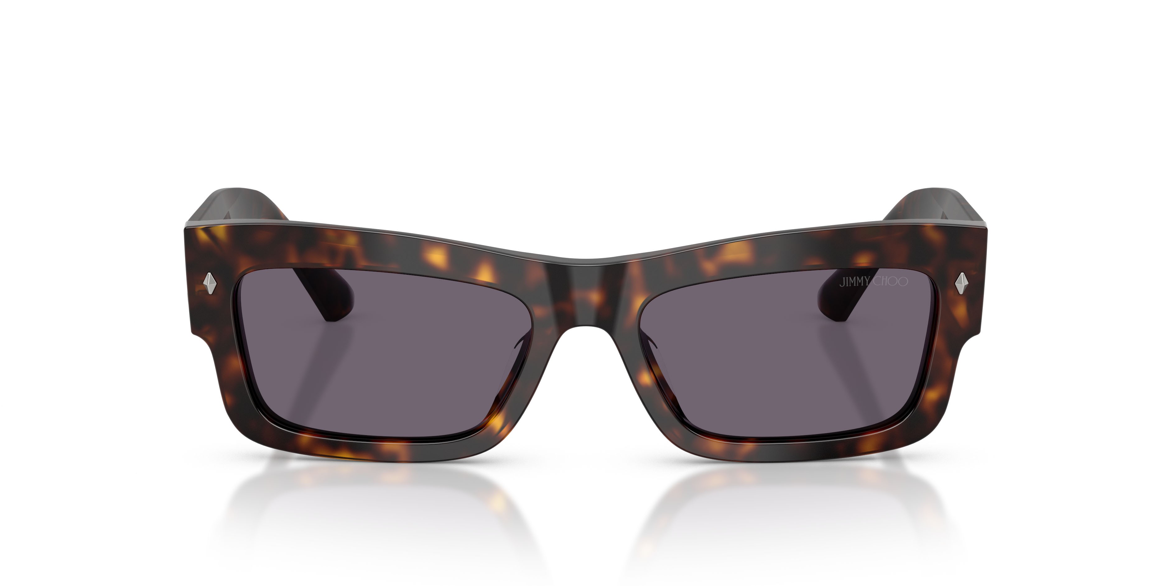 Occhiali da sole Jimmy Choo JC 5063U (50021A) colore havana forma rettangolare lenti viola