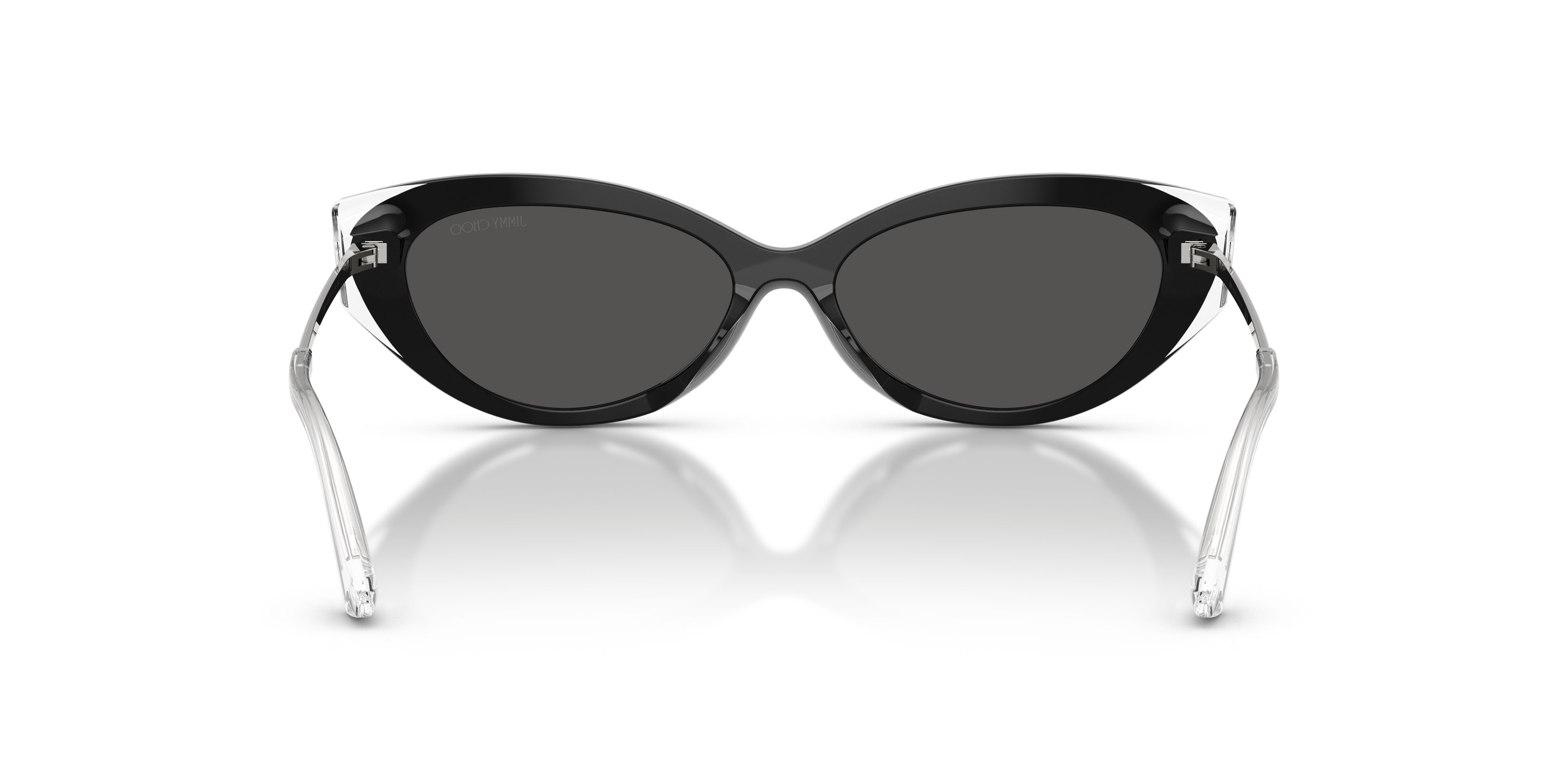 Sunglasses Jimmy Choo JC 5065U (510287) color nero/cristallo shape cat eye lenses grigio scuro