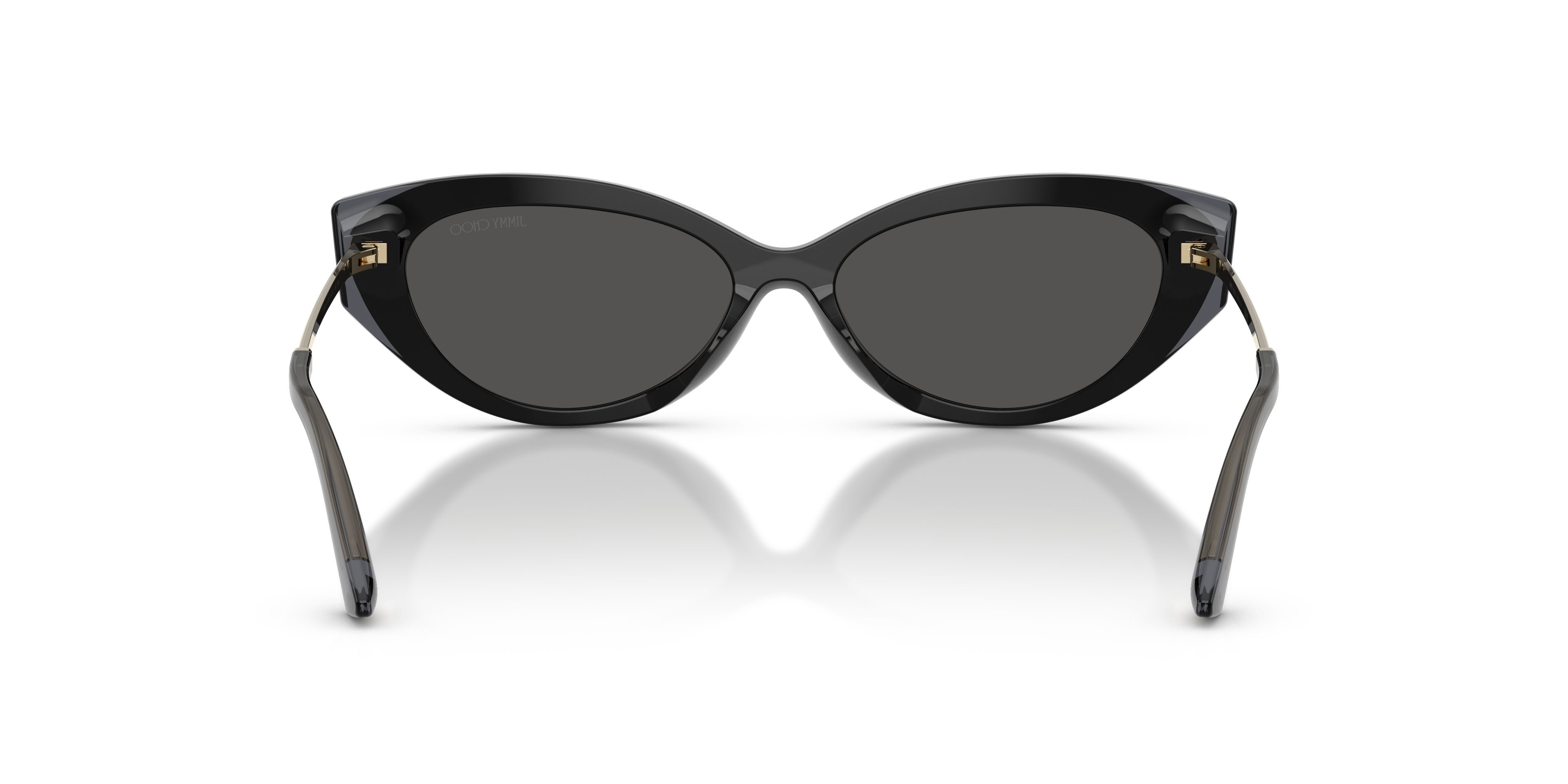 Sunglasses Jimmy Choo JC 5065U (510387) color nero/grigio trasparente shape cat eye lenses grigio scuro