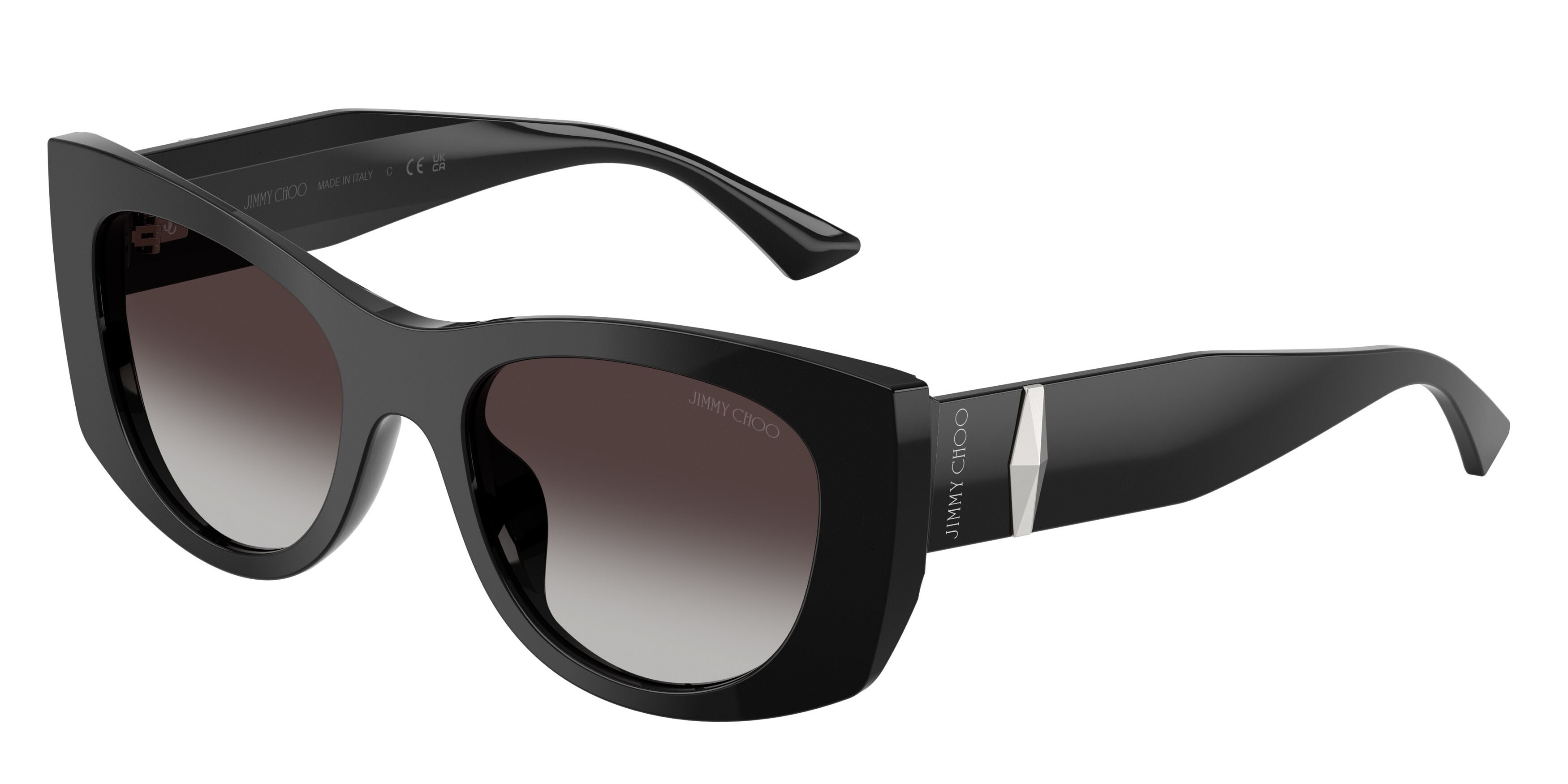 Occhiali da sole Jimmy Choo JC 5066U (50008G) colore nero forma farfalla lenti sfumato grigio