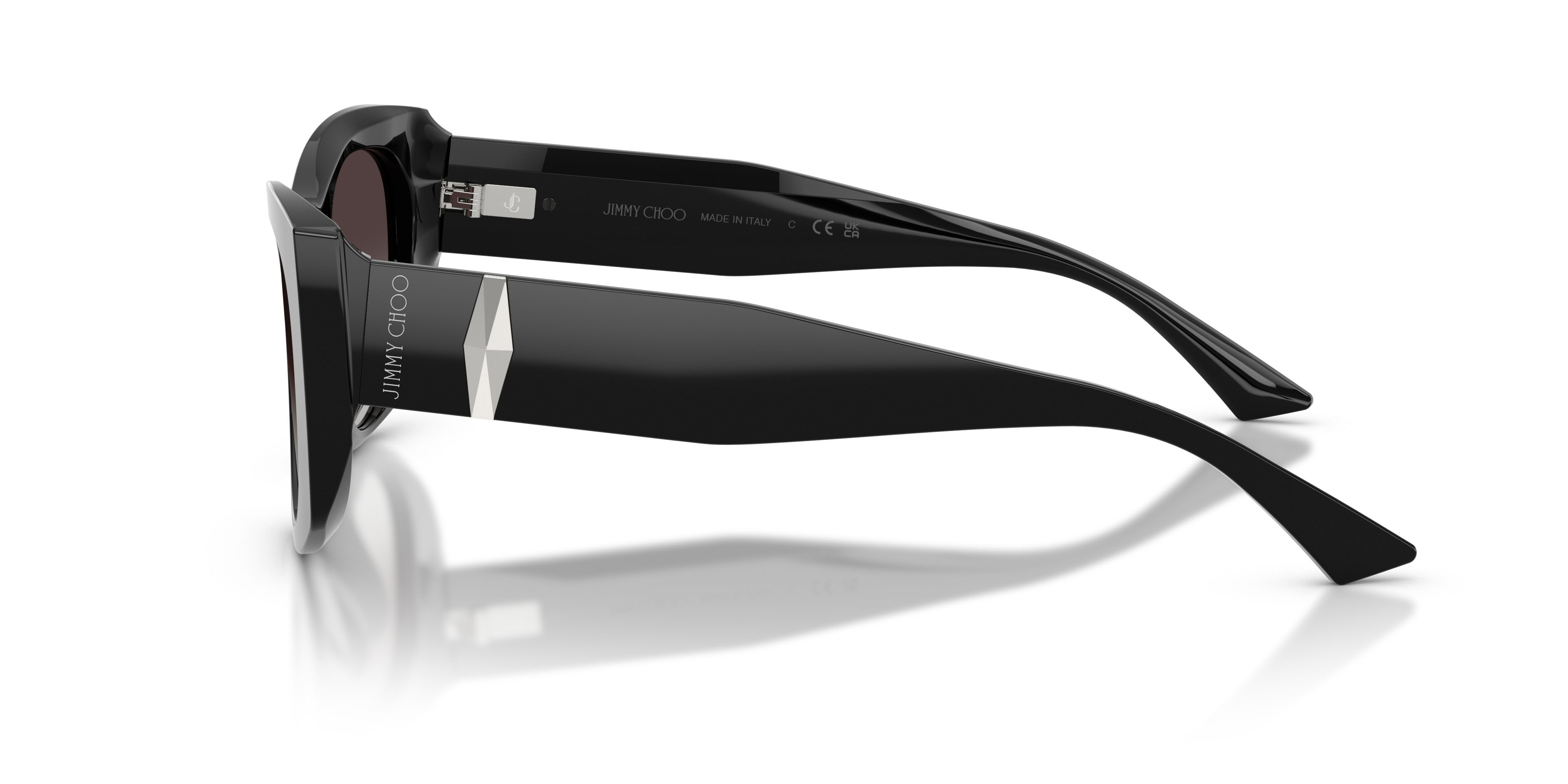 Occhiali da sole Jimmy Choo JC 5066U (50008G) colore nero forma farfalla lenti sfumato grigio