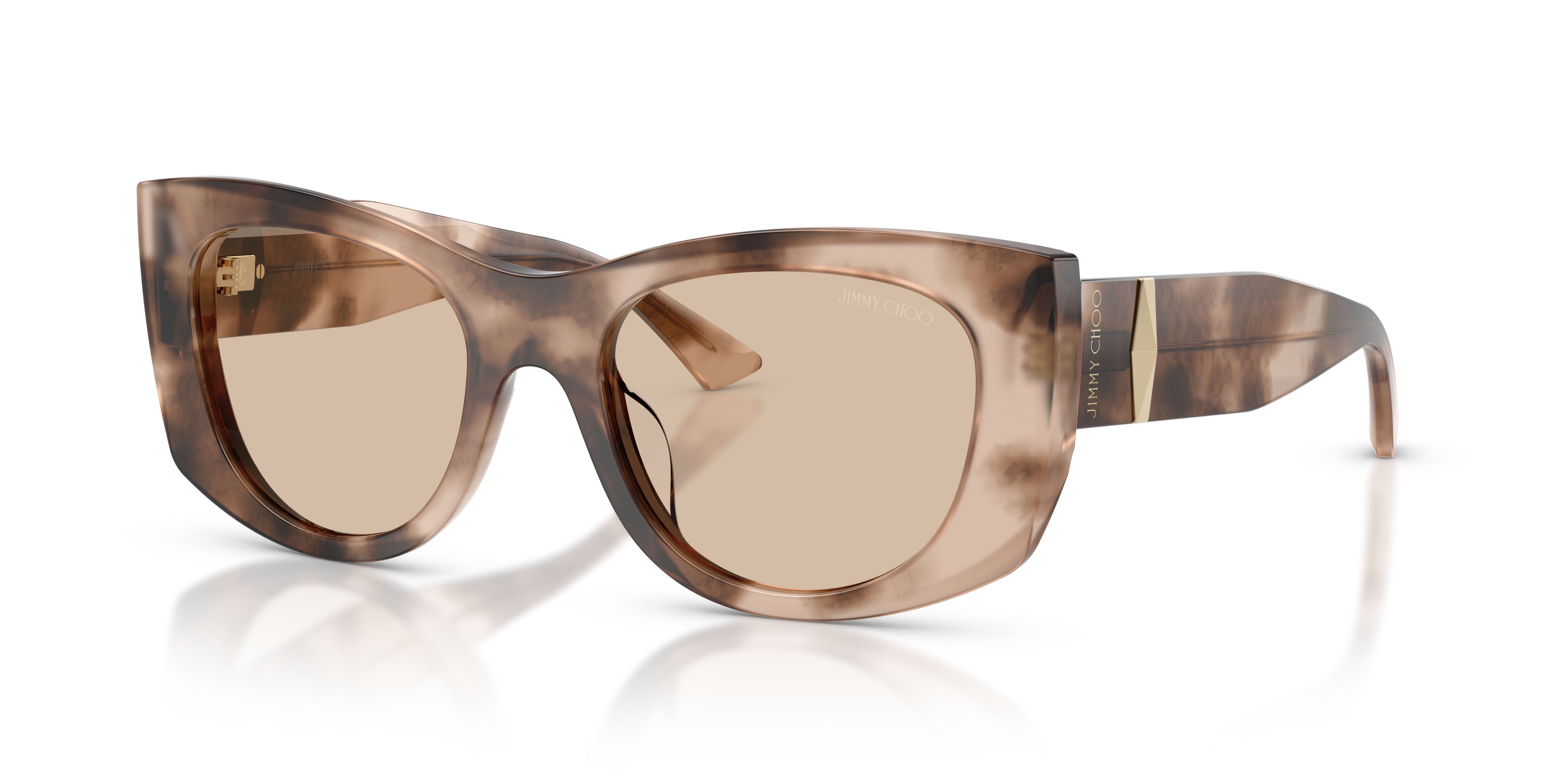 Occhiali da sole Jimmy Choo JC 5066U (509793) colore havana forma farfalla lenti marrone chiaro
