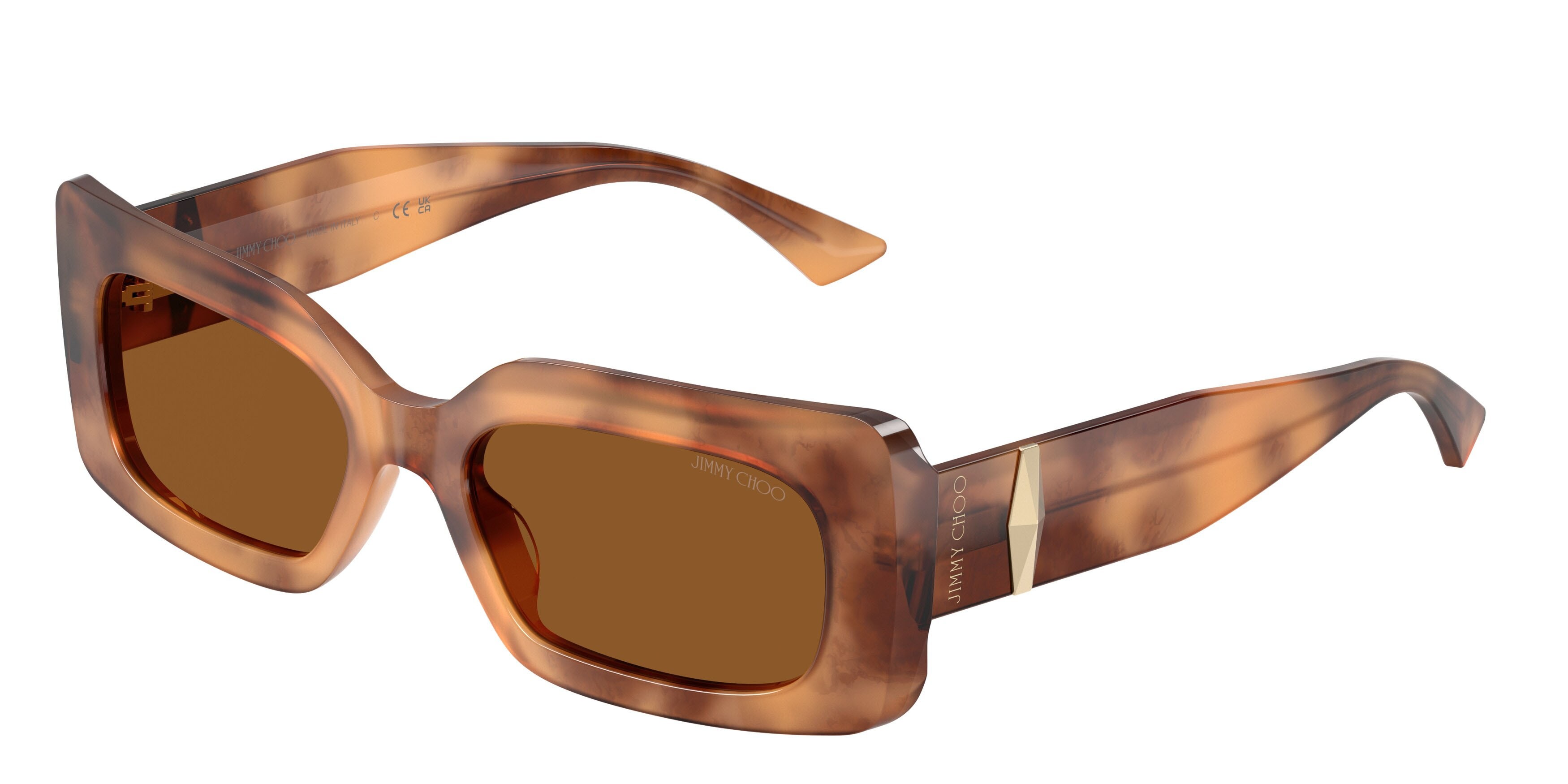 Occhiali da sole Jimmy Choo JC 5067 (509673) colore tan havana forma rettangolare lenti marrone scuro