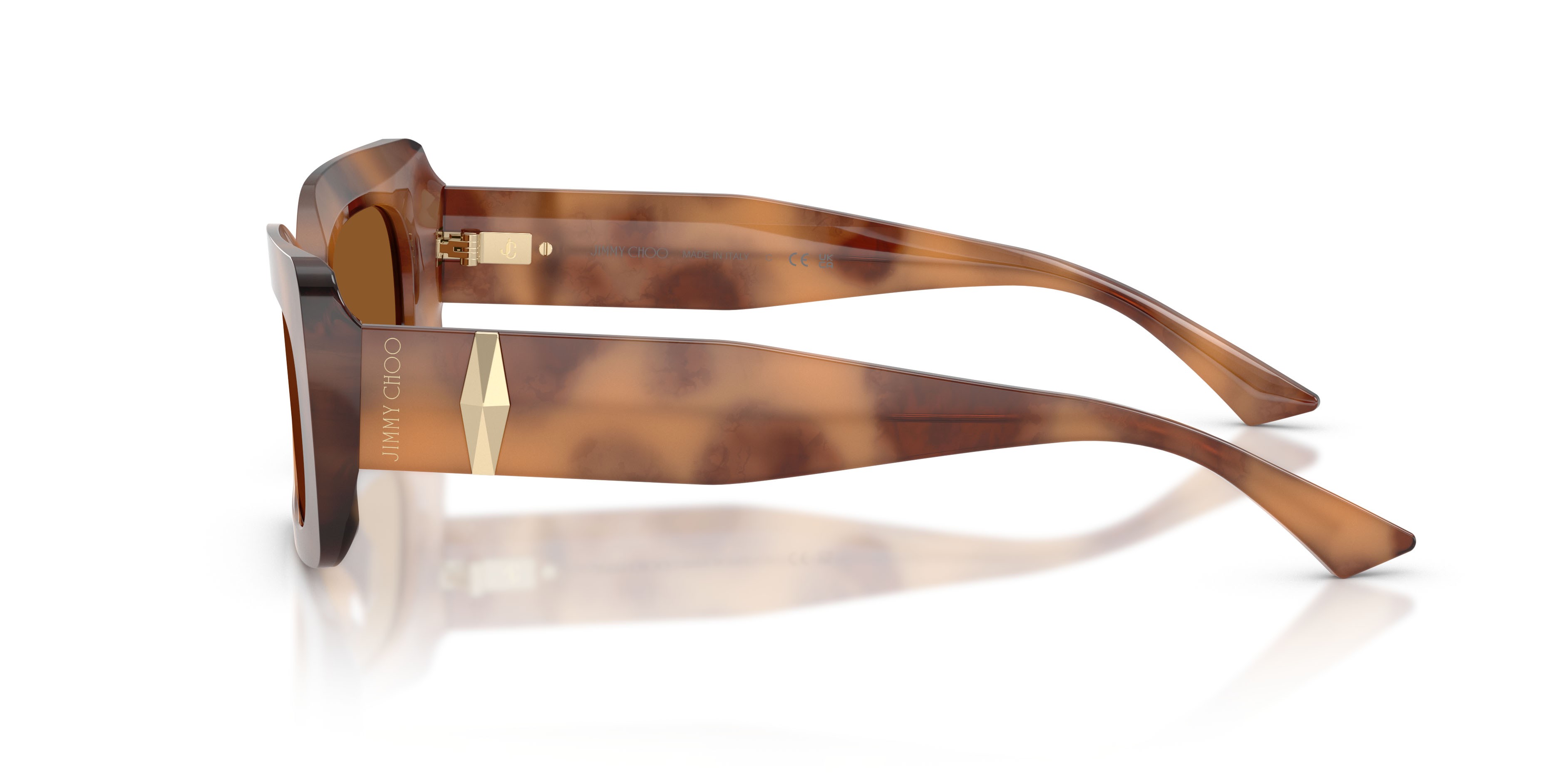 Occhiali da sole Jimmy Choo JC 5067 (509673) colore tan havana forma rettangolare lenti marrone scuro