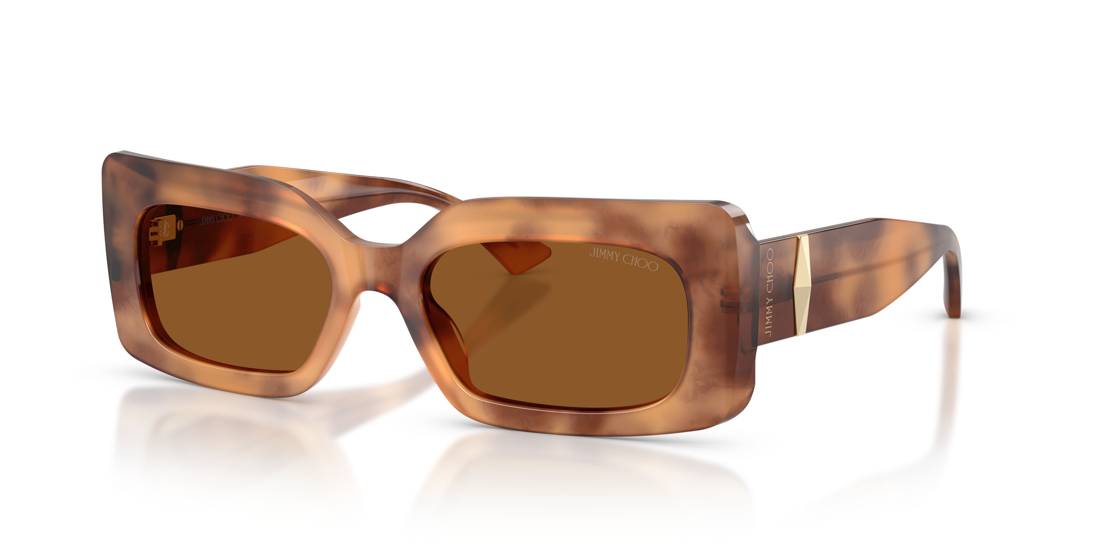 Occhiali da sole Jimmy Choo JC 5067 (509673) colore tan havana forma rettangolare lenti marrone scuro