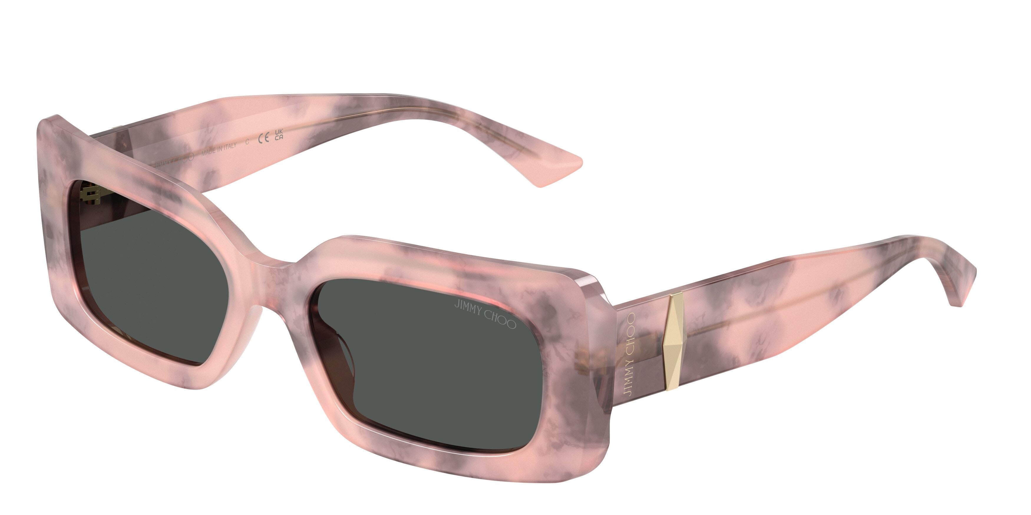 Occhiali da sole Jimmy Choo JC 5067 (509887) colore havana rosa forma rettangolare lenti grigio scuro