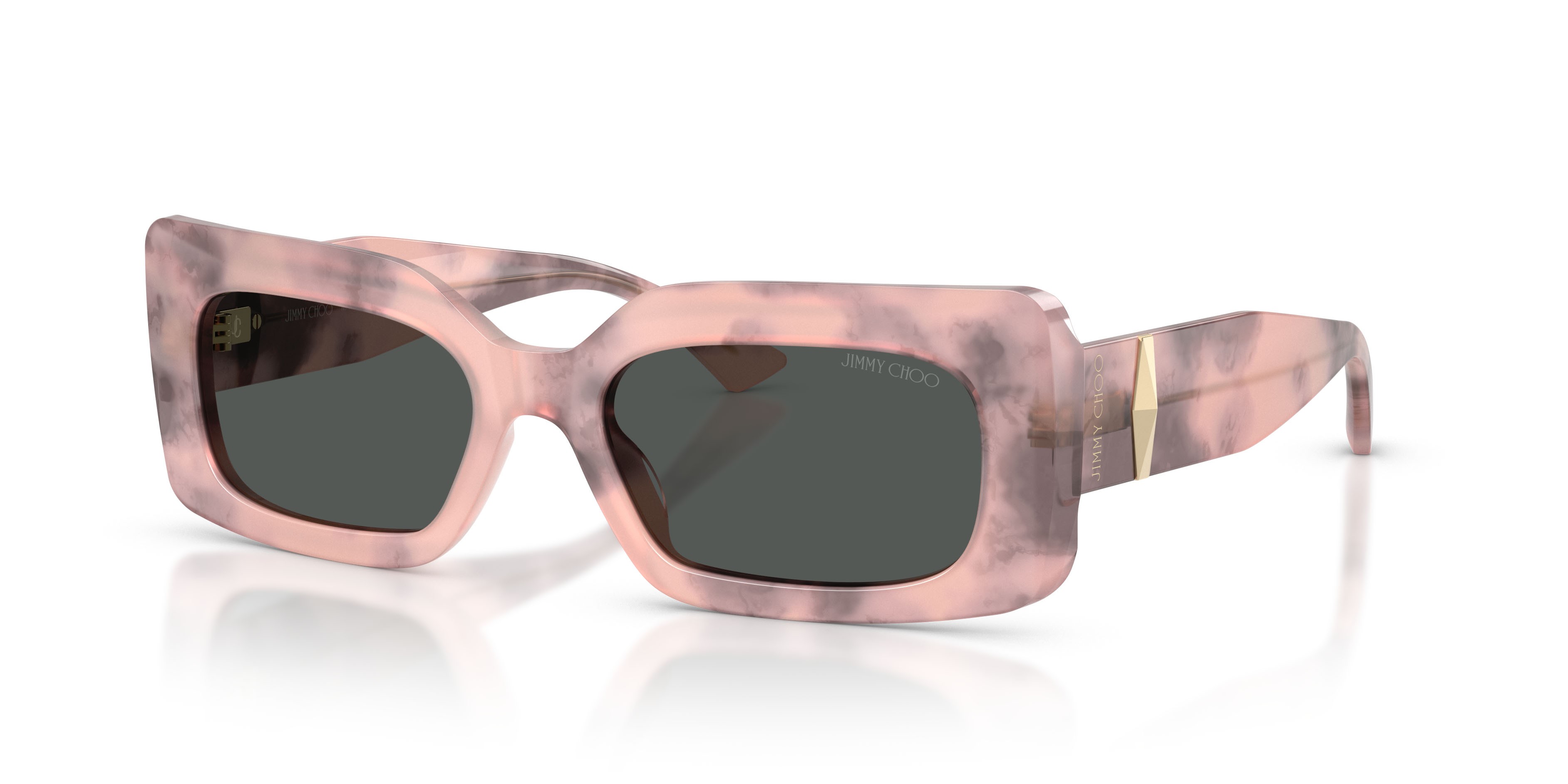 Occhiali da sole Jimmy Choo JC 5067 (509887) colore havana rosa forma rettangolare lenti grigio scuro