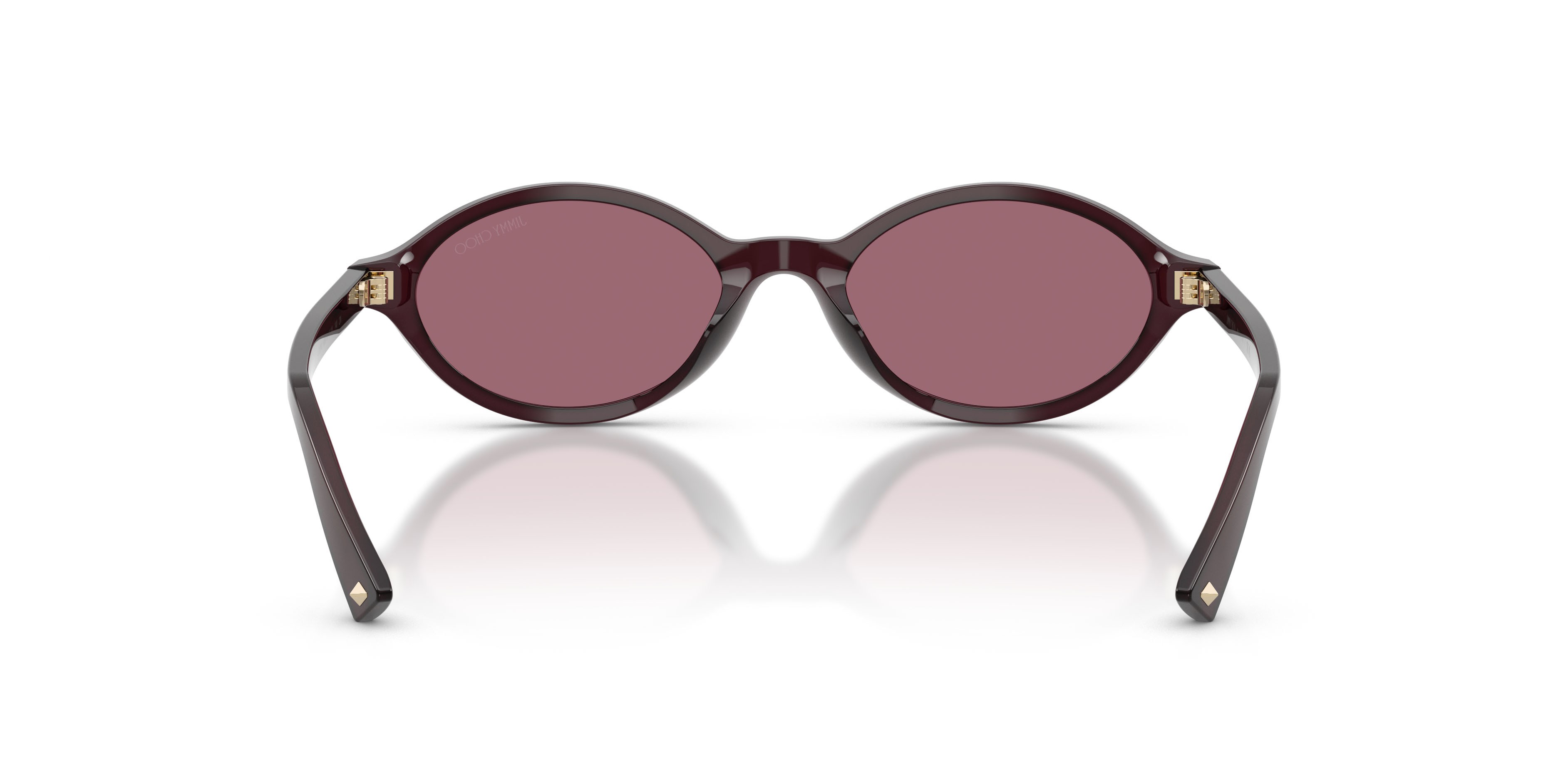 Occhiali da sole Jimmy Choo JC 5068U (50861A) colore prugna opalino forma ovale lenti viola