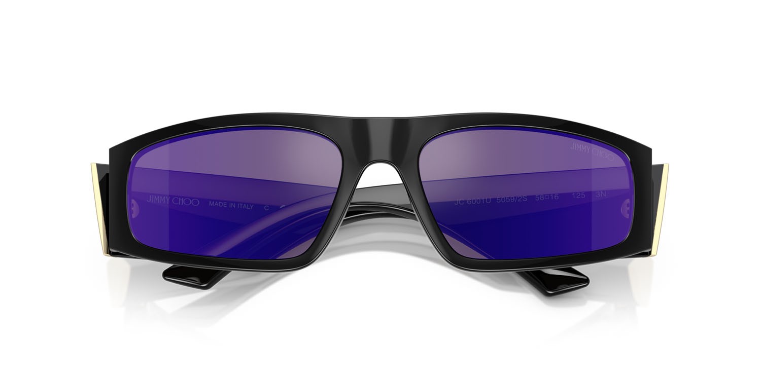 Occhiali da sole Jimmy Choo JC 6001U (50592S) colore nero forma ovale lenti violetto specchiato violetto