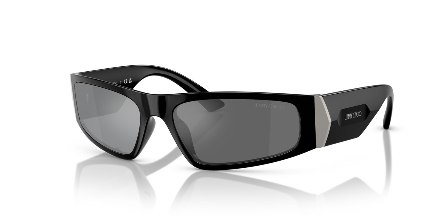 Occhiali da sole Jimmy Choo JC 6001U (50596G) colore nero forma ovale lenti grigio nero specchiato