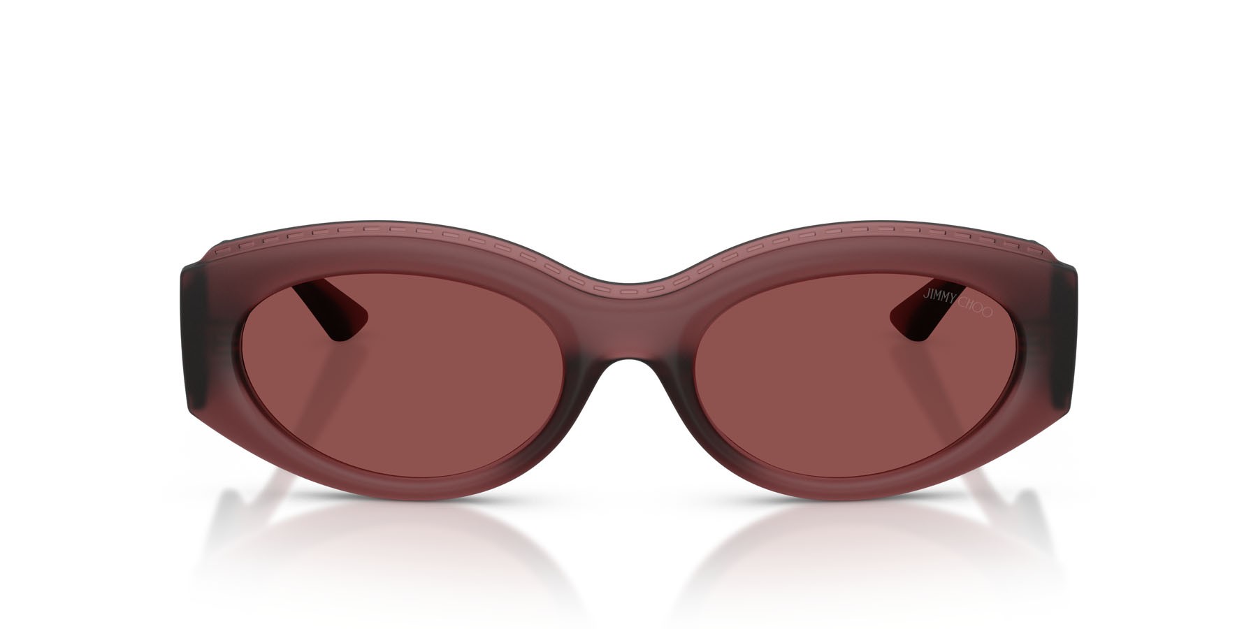 Occhiali da sole Jimmy Choo JC 6002U (509375) colore rosso cranberry trasparente forma ovale lenti violetto scuro