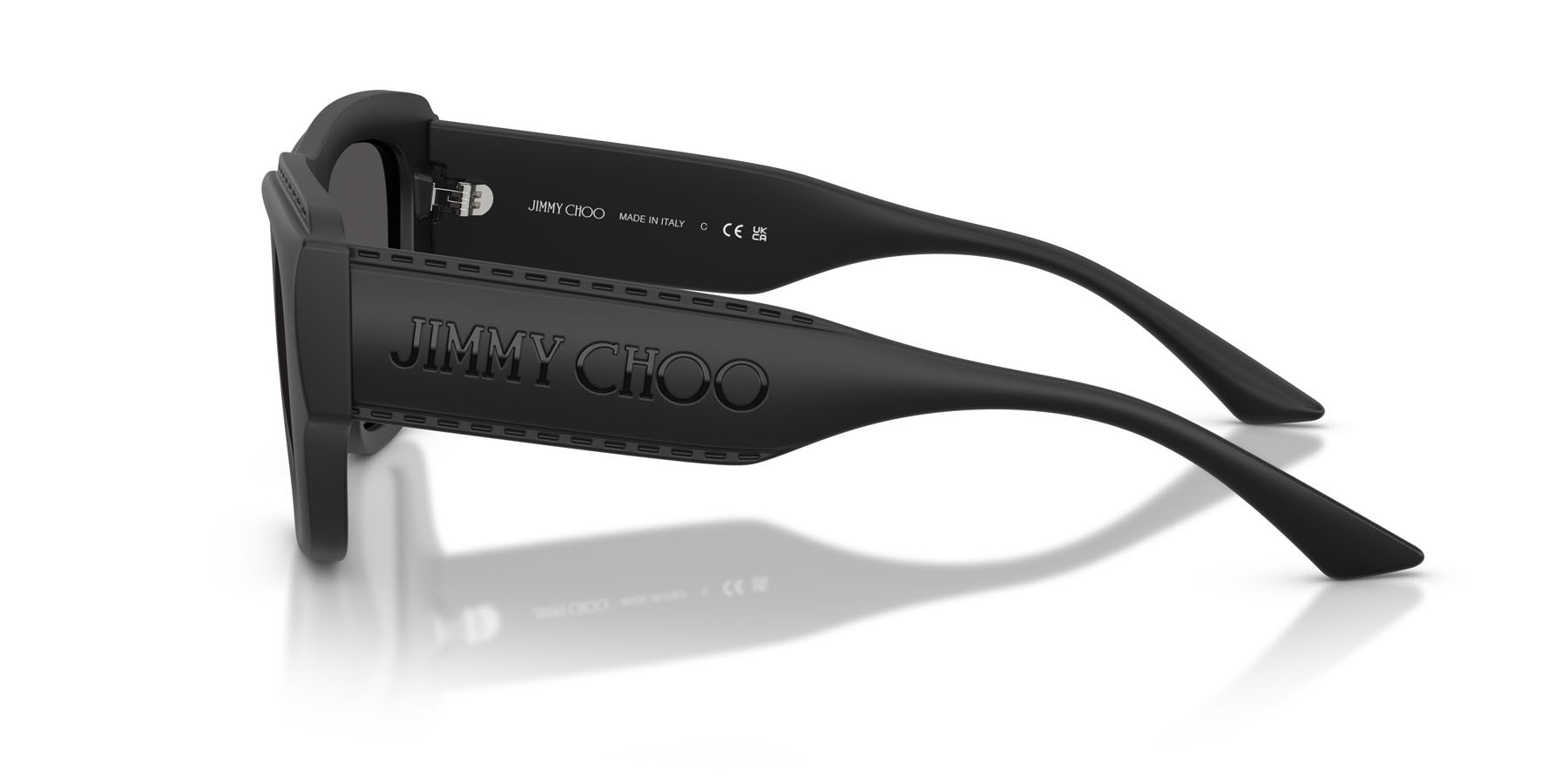 Occhiali da sole Jimmy Choo JC 6003U (500187) colore nero opaco forma rettangolare lenti grigio scuro