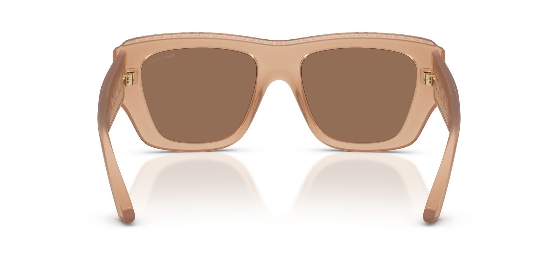 Sunglasses Jimmy Choo JC 6003U (509173) color tan trasparente shape rectangle lenses marrone scuro