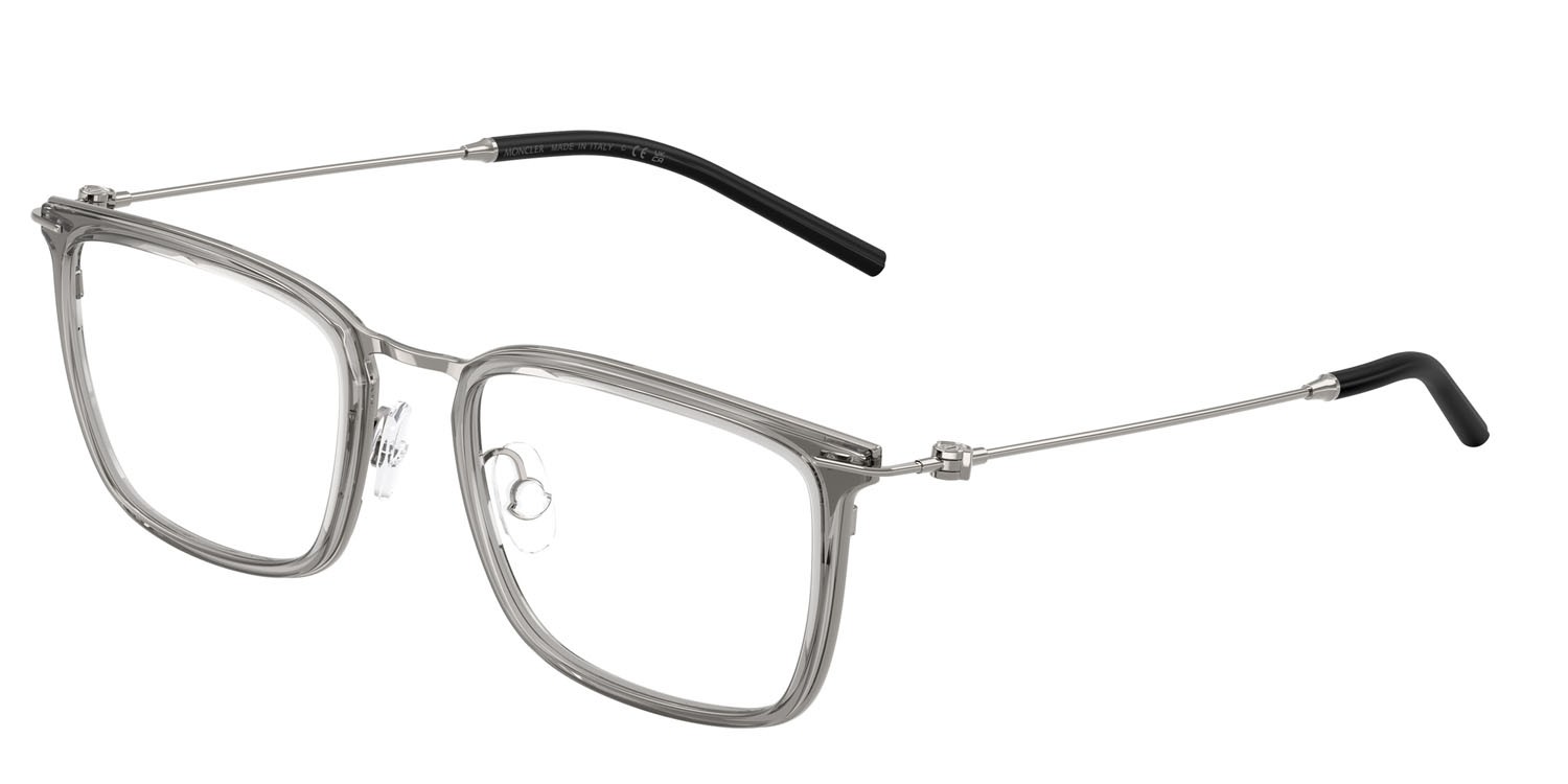 Eyeglasses Moncler ME 1001D (1012) color grigio chiaro shape square lenses lente demo