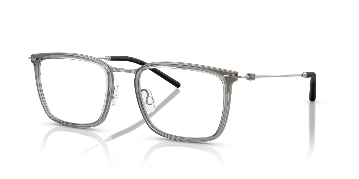Eyeglasses Moncler ME 1001D (1012) color grigio chiaro shape square lenses lente demo