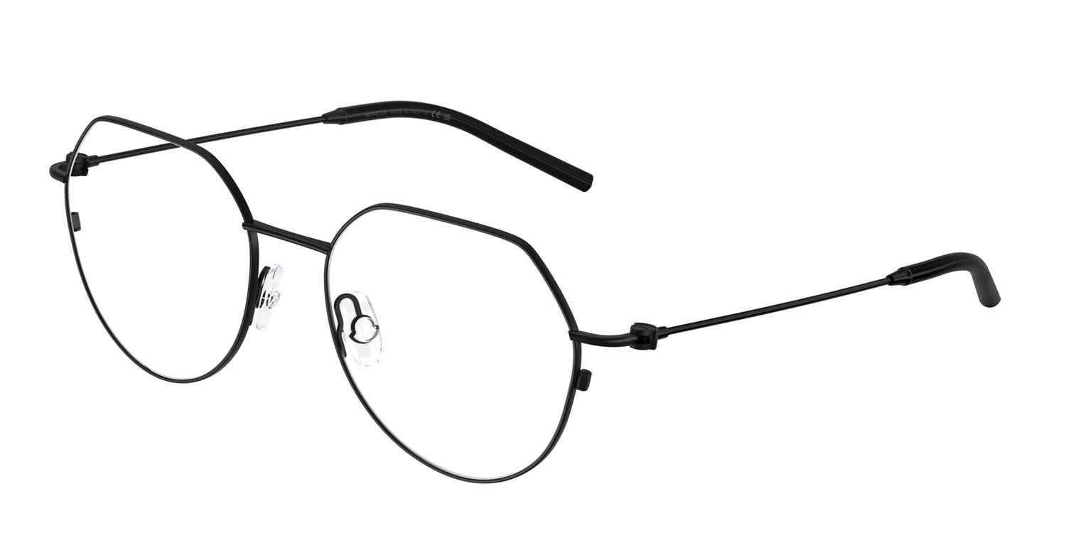 Eyeglasses Moncler ME 1002 (1001) color nero opaco shape irregular lenses lente demo