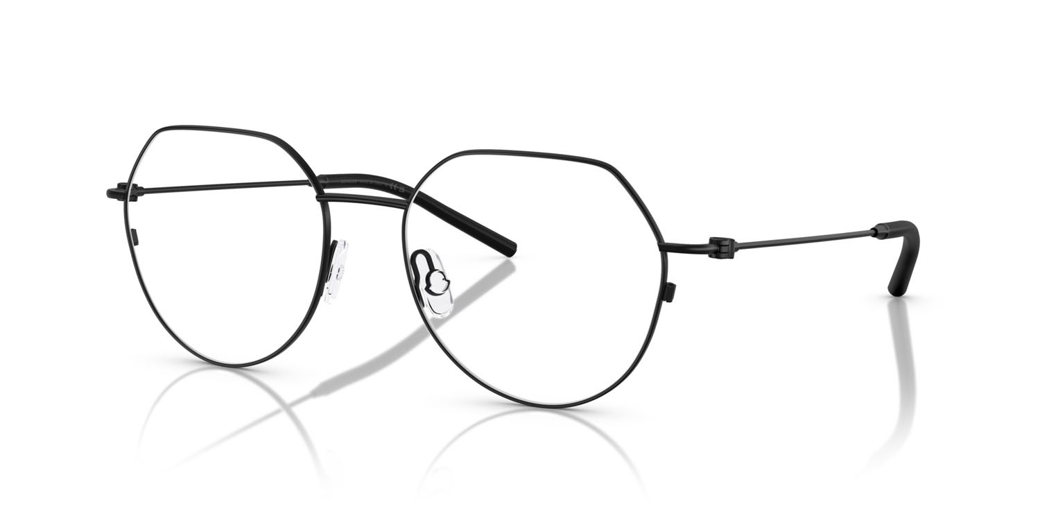 Eyeglasses Moncler ME 1002 (1001) color nero opaco shape irregular lenses lente demo