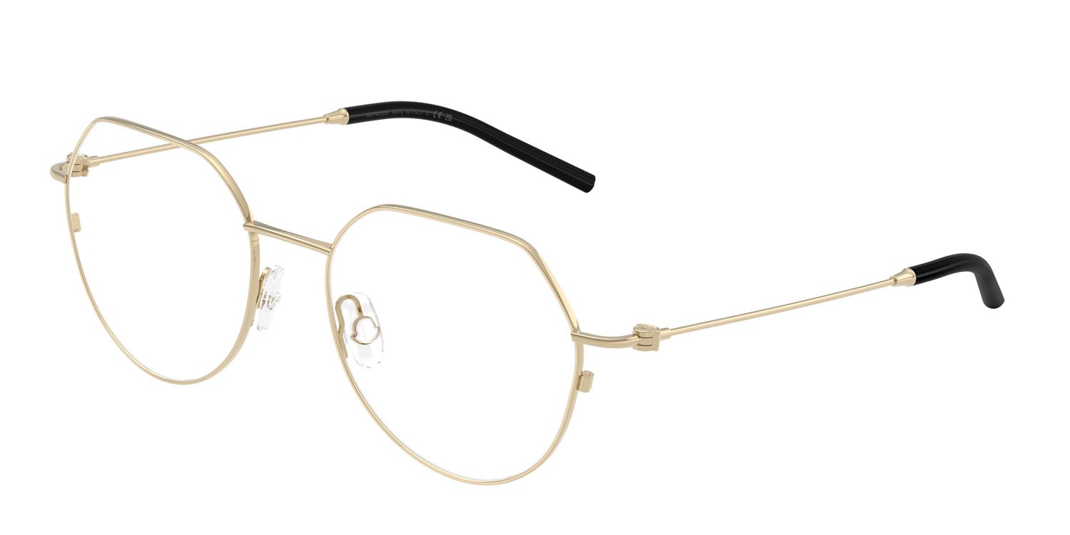 Eyeglasses Moncler ME 1002 (1007) color oro pallido shape irregular lenses lente demo