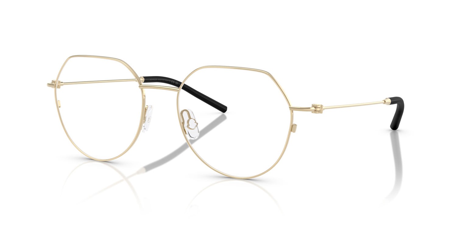 Eyeglasses Moncler ME 1002 (1007) color oro pallido shape irregular lenses lente demo